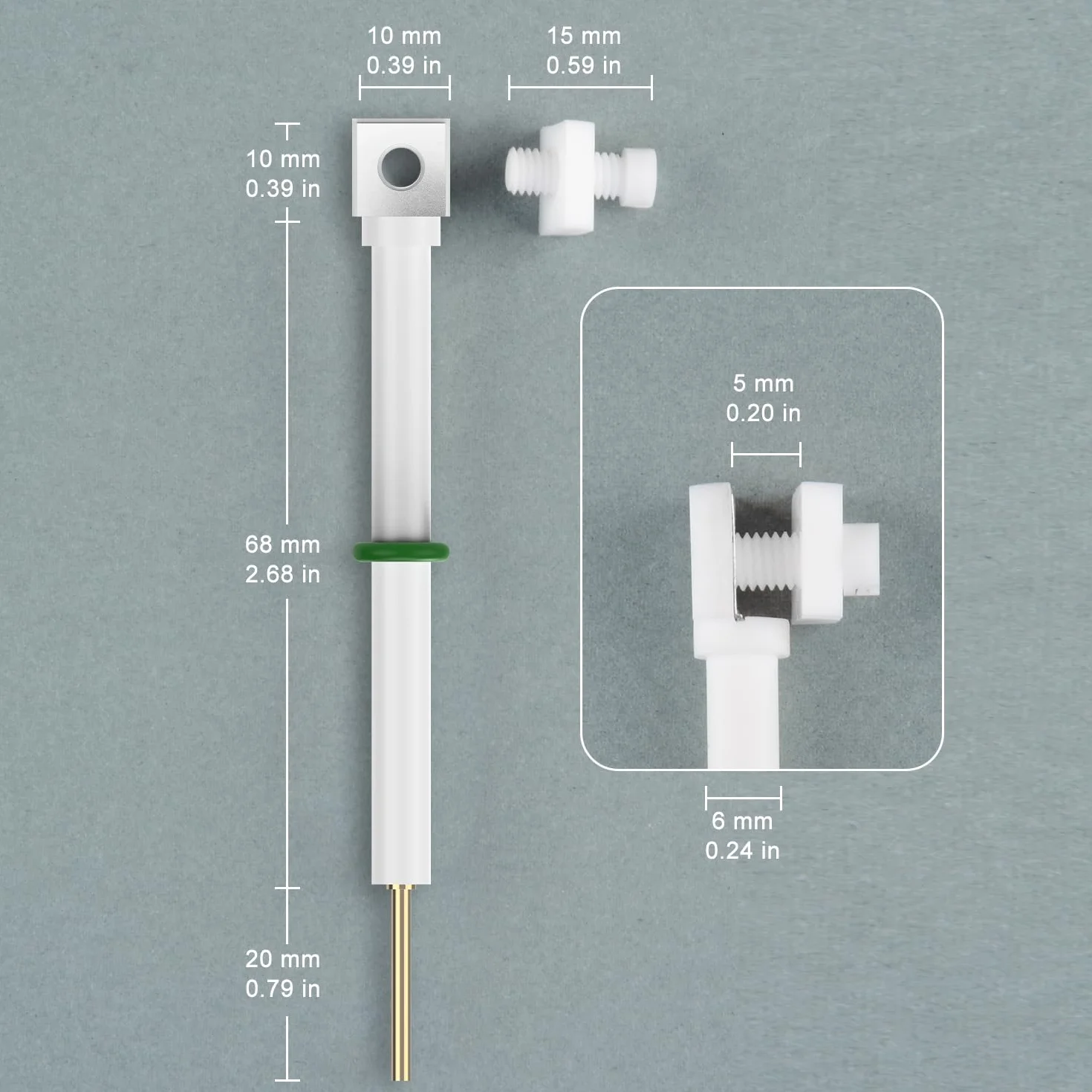 PTFE Platino Soporte de Electrodo, Clip Reemplazable Multiusos 10x10mm