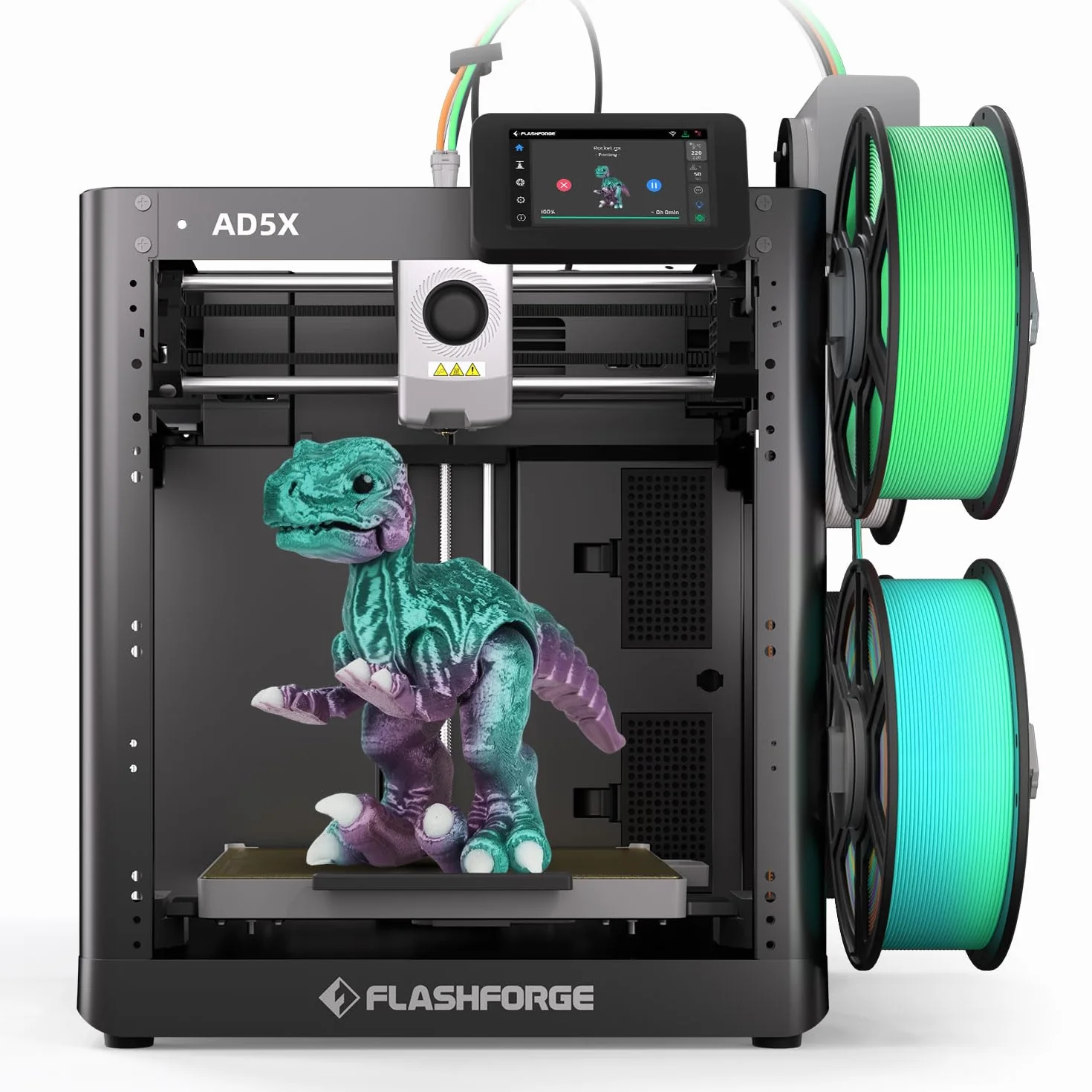 FLASHFORGE AD5X Impresora 3D Multimaterial, Impresión Multicolor, 600 mm/s, Impresión de 1 Clic, Creaciones IFS, Calibración Automática, Respaldo de Filamentos