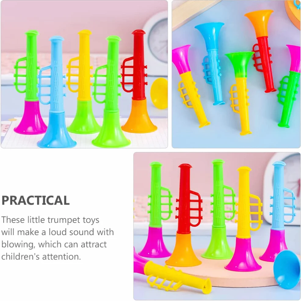 TOYANDONA 30 Unids Instrumentos Musicales Juguetes Buglet Pequeño Silbato Vertical Trompeta
