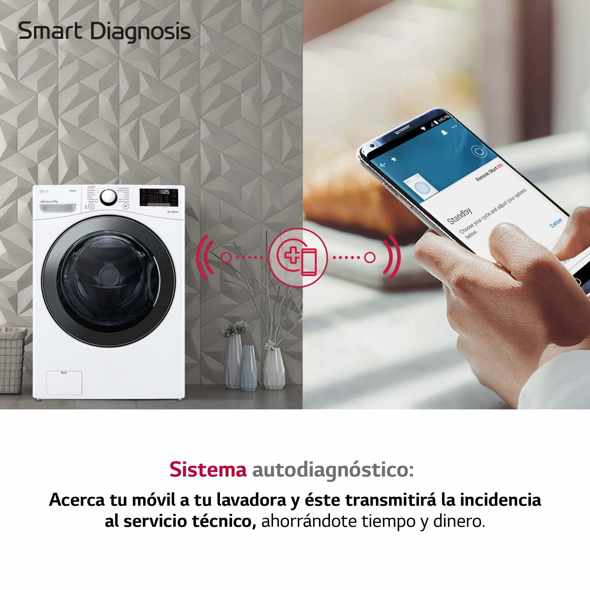 LG Lavadora Inteligente Carga Frontal 17kg 1100rpm 6 Motion Direct Drive TurboWash 360º Serie 700 Blanco