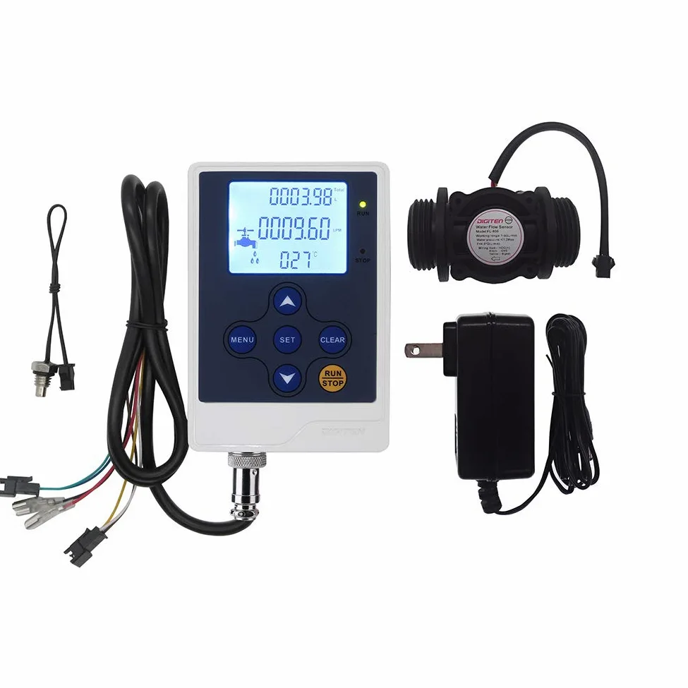 DIGITEN Pantalla LCD de control de flujo de agua + medidor de sensor de flujo G1