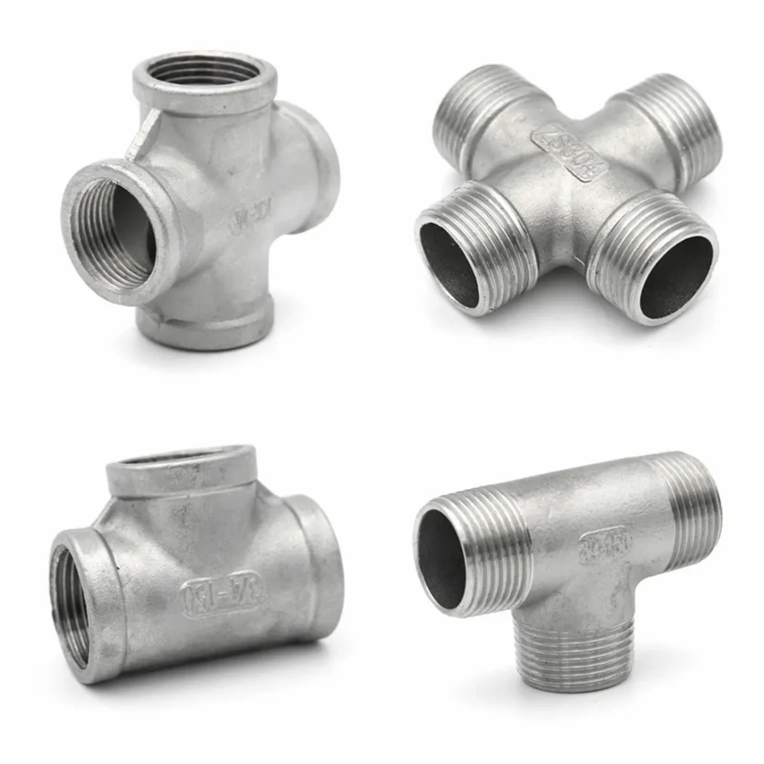 1 Uds. Accesorios de tubería de acero inoxidable 304 1/4 "3/8" 1/2 "3/4" 1 "BSP hembra + macho roscado tres vías codo de 4 vías tipo T(Internal Y-3-Way,1-1/2")