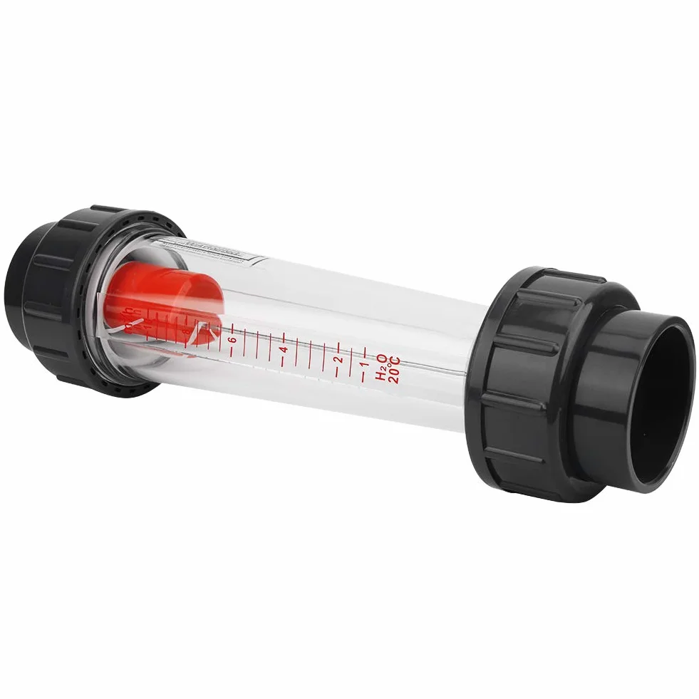 Medidor de Flujo de Agua LZS-50 1-10m³/H Rotómetro Tubo de Plástico
