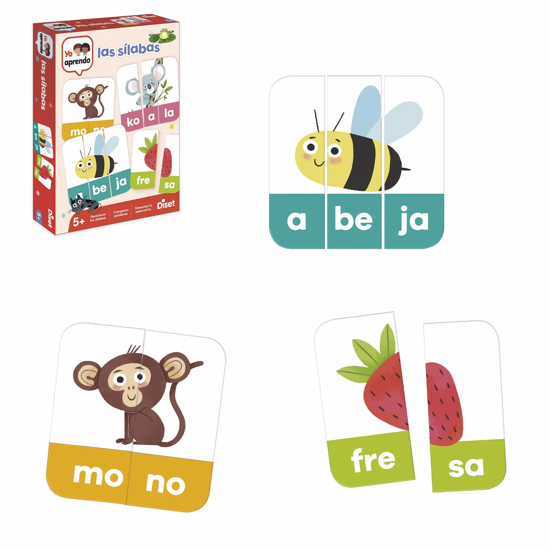 Diset Las Sílabas Juego Educativo Letras Abecedario para Niños a Partir de 5 años Multicolor
