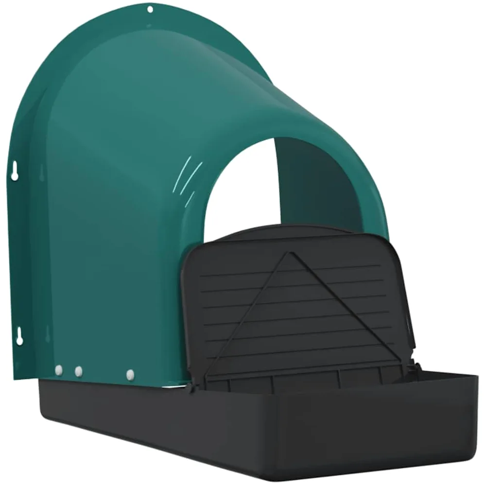 vidaXL Nidos para gallinas (4 Unidades, Montaje en Pared, plástico Verde Oscuro)