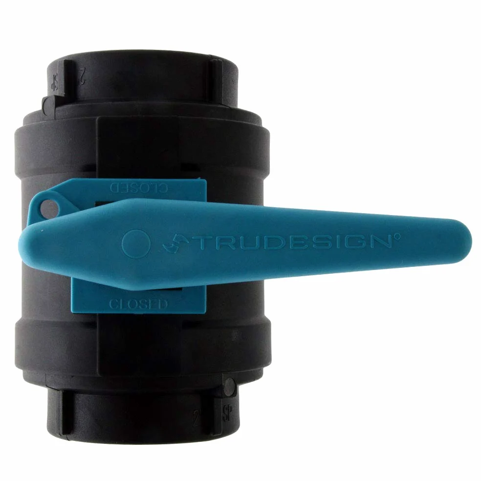 TRU-DESIGN PLASTICS, TD 58372 KS - Válvula de cierre de bola, 1 1/2", color azul