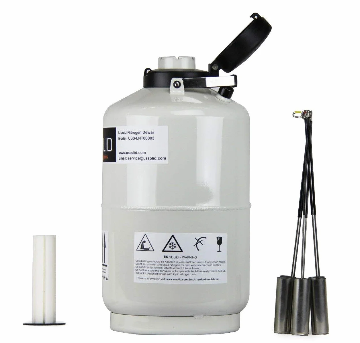 U.S.Solid 10 L Tanque Nitrógeno Líquido Contenedor Criogénico LN2 Dewar