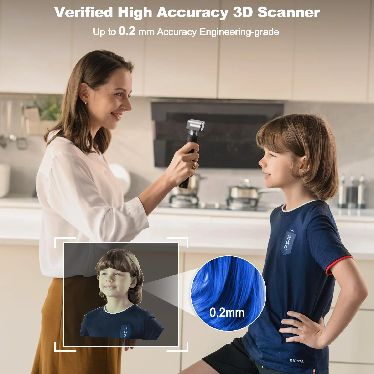 Revopoint Escáner 3D Inspire para impresión 3D, precisión de 0,2 mm, velocidad de escaneo de 18 FPS, modelo 3D portátil, escaneo estable con IMU, escáner 3D de infrarrojos con plato giratorio