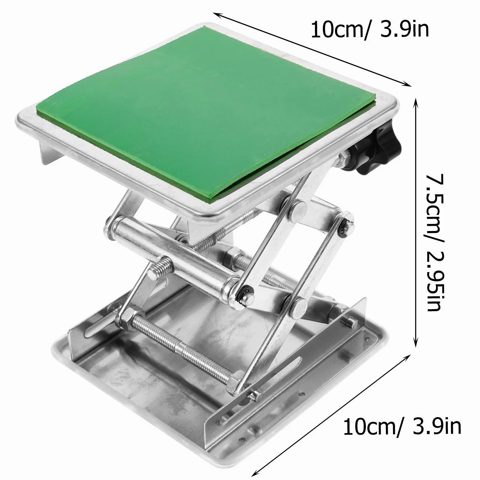 Mesa de laboratorio portátil de acero inoxidable ajustable de 7.5 pulgadas de altura para banco de trabajo de 28.5 pulgadas, soporte pesado para tories y Worhops