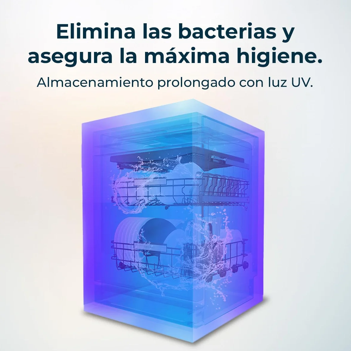 Cecotec Lavavajillas Compacto 60 cm Bolero Aguazero 6320 Inox D, 1900W, 15 Cubiertos, 8 Programas