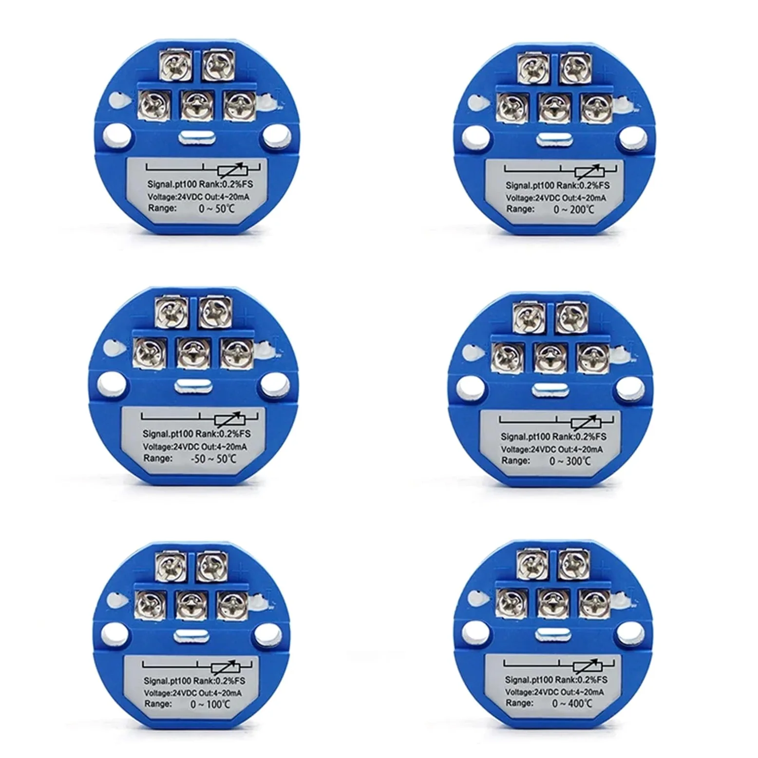 Convertidor de resistencia térmica PT100 a 4-20mA, transmisor de temperatura de entrada y salida RTD, 1 Uds.(-20-60degree 4-20MA)