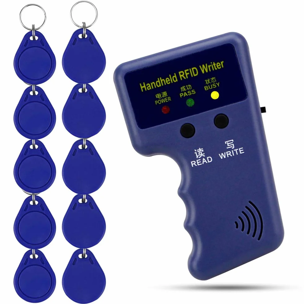 Mano RFID Bloqueador Lector Copiador Duplicador 125KHz + 10 T5577