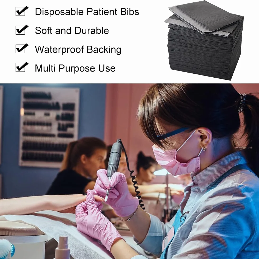 Baberos Dentales, 50 Piezas Babero Dental Impermeable, Tatuajes Impermeable Baberos, Para El Salón De Uñas, Imprescindibles De Los Técnicos De Pestañas Para Los Suministros De Tatuaje