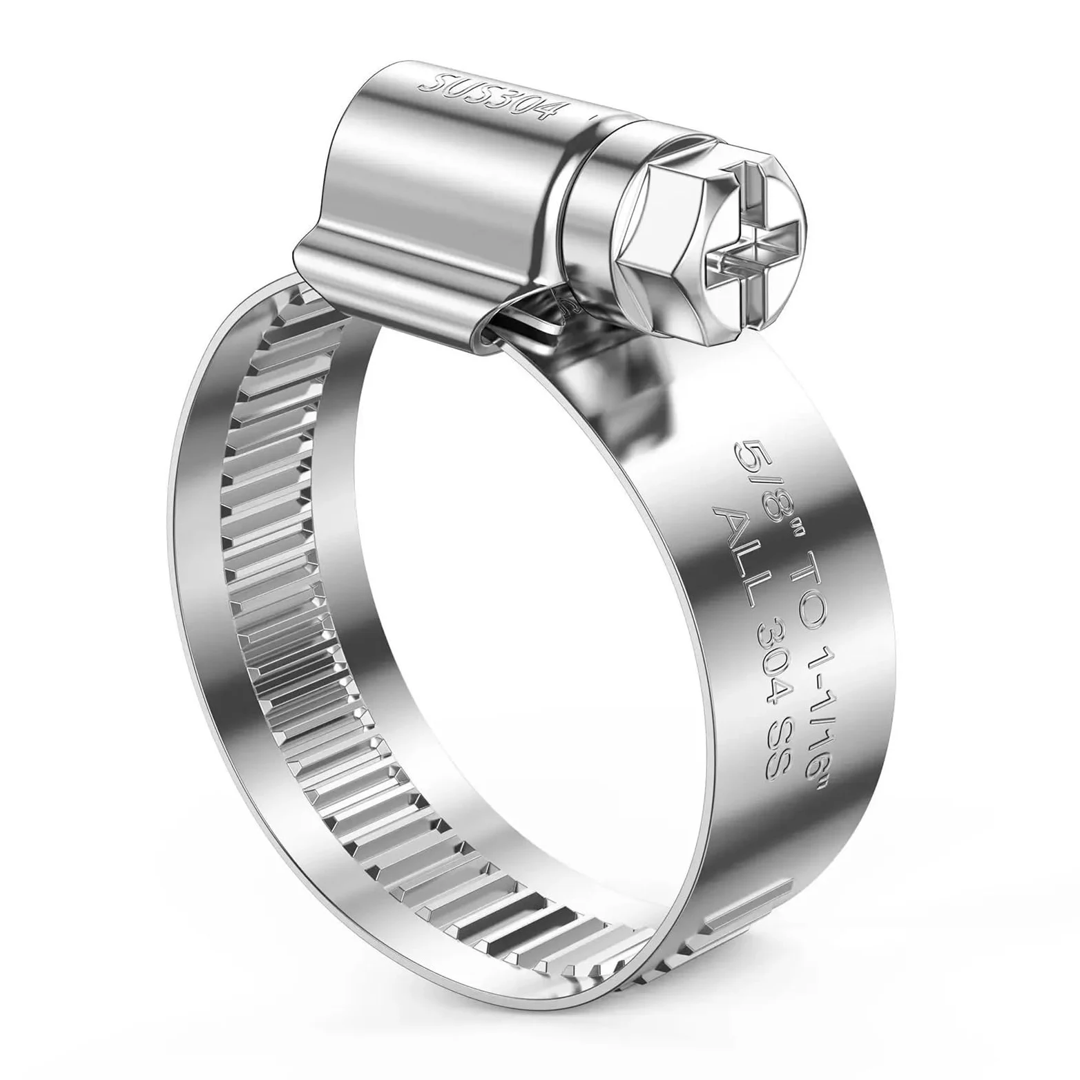 Abrazadera De Manguera 24 Uds 16-27mm Mini abrazadera de engranaje helicoidal sujetador metal pesado for instalación línea combustible vehículo(24pcs 32-50mm)