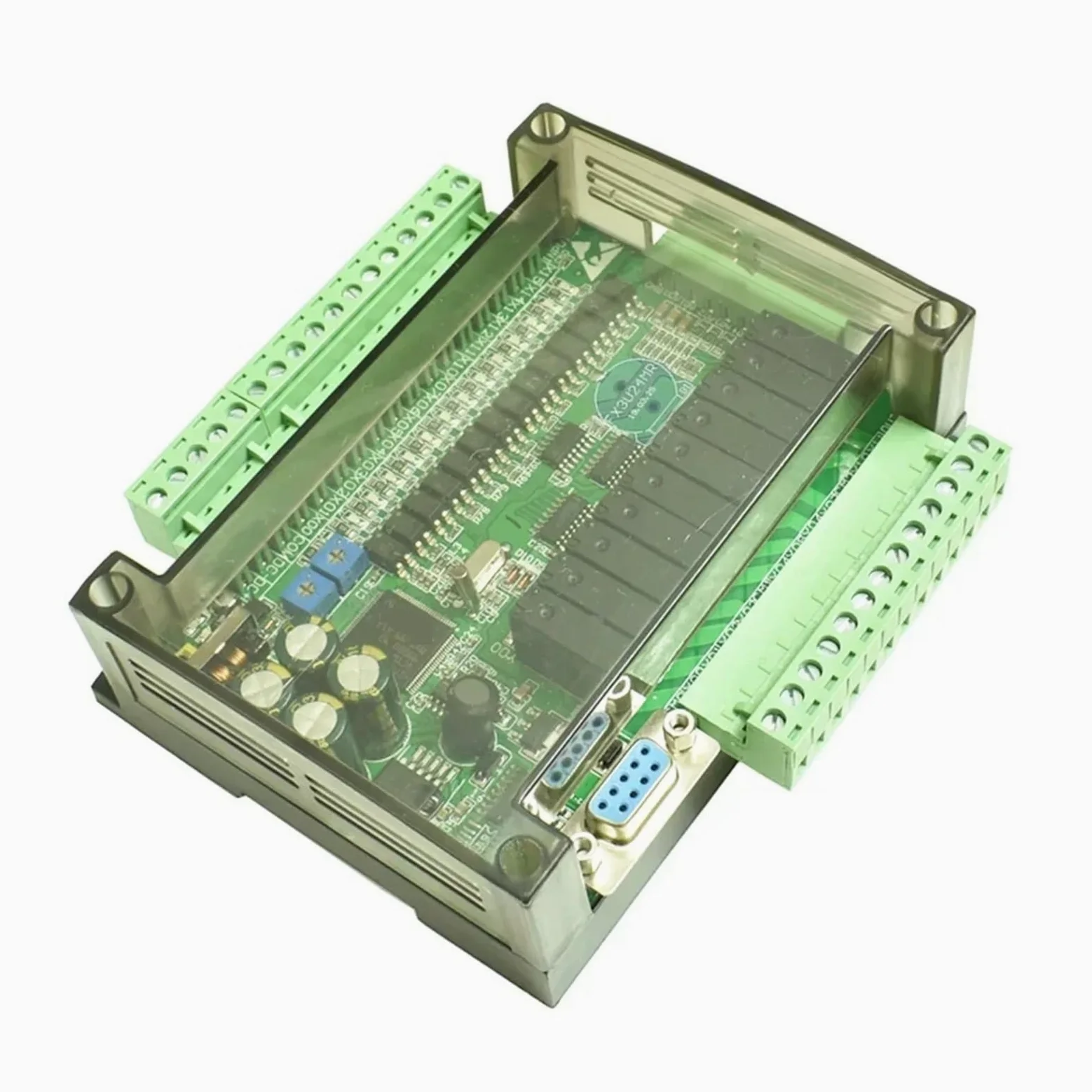 FX3U-24MR FX3U-24MT PLC controlador lógico programable 14DI/10DO analógico 6AI/2AO RS232 RS485 Placa de Control Industrial FX3U(FX3U-24MT)