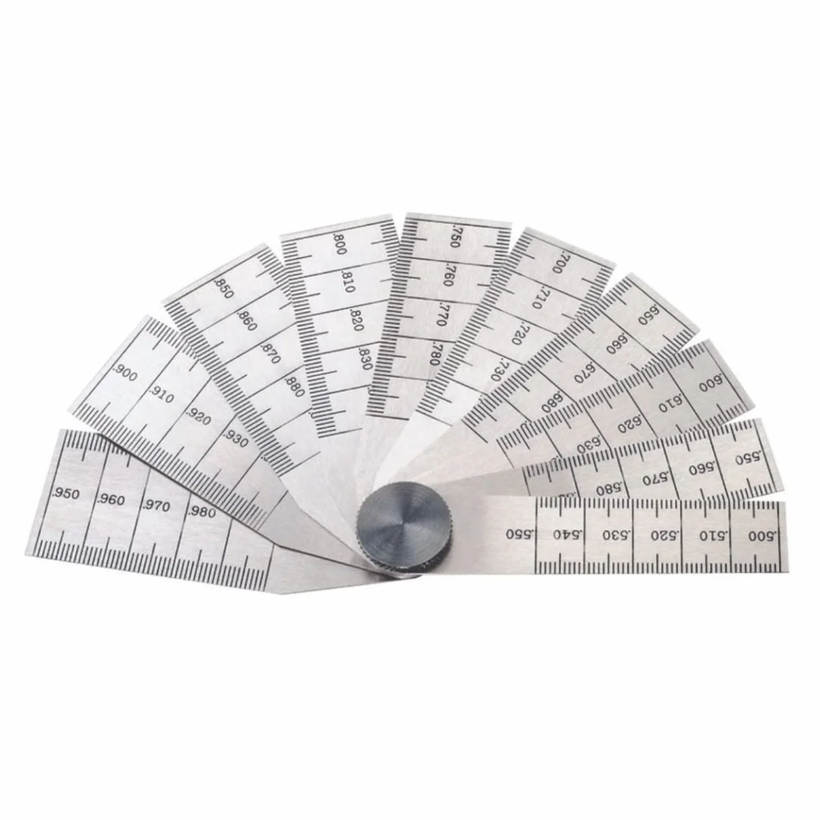Starrett 269b Acero Templado Calibre cónico, 0,500" – 1" Rango, 0.001 "Graduación, 2 – 3/4" de longitud, 10 hojas