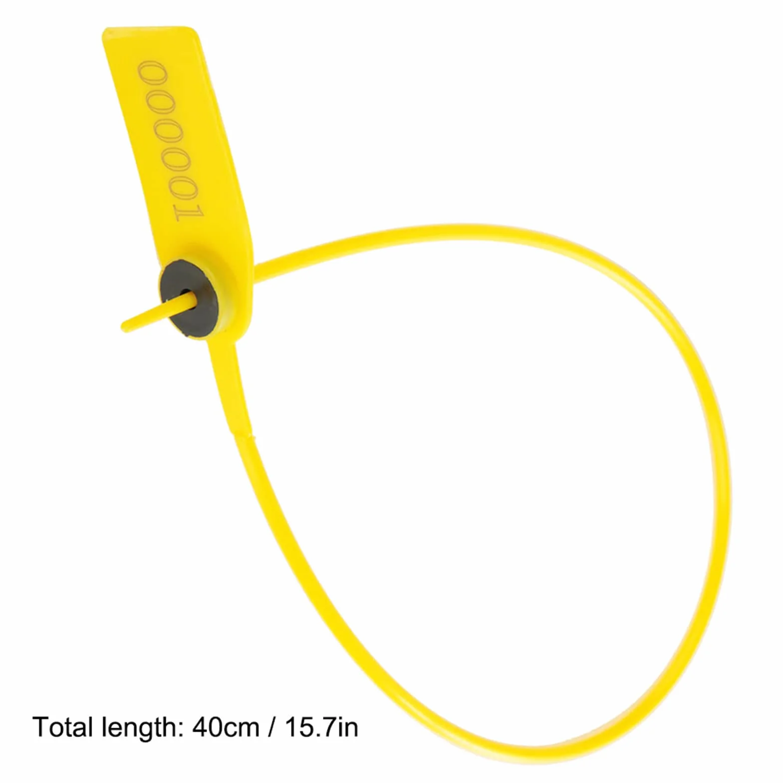 Precintos de seguridad de plástico amarillo 40 cm para camión con número, a prueba de manipulaciones