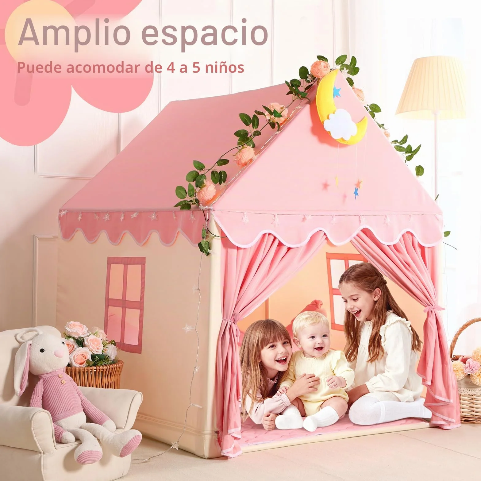 Wilwolfer Tienda de Juego para Niños Tipi Casa Infantil de Tela Interior Exterior Juguete