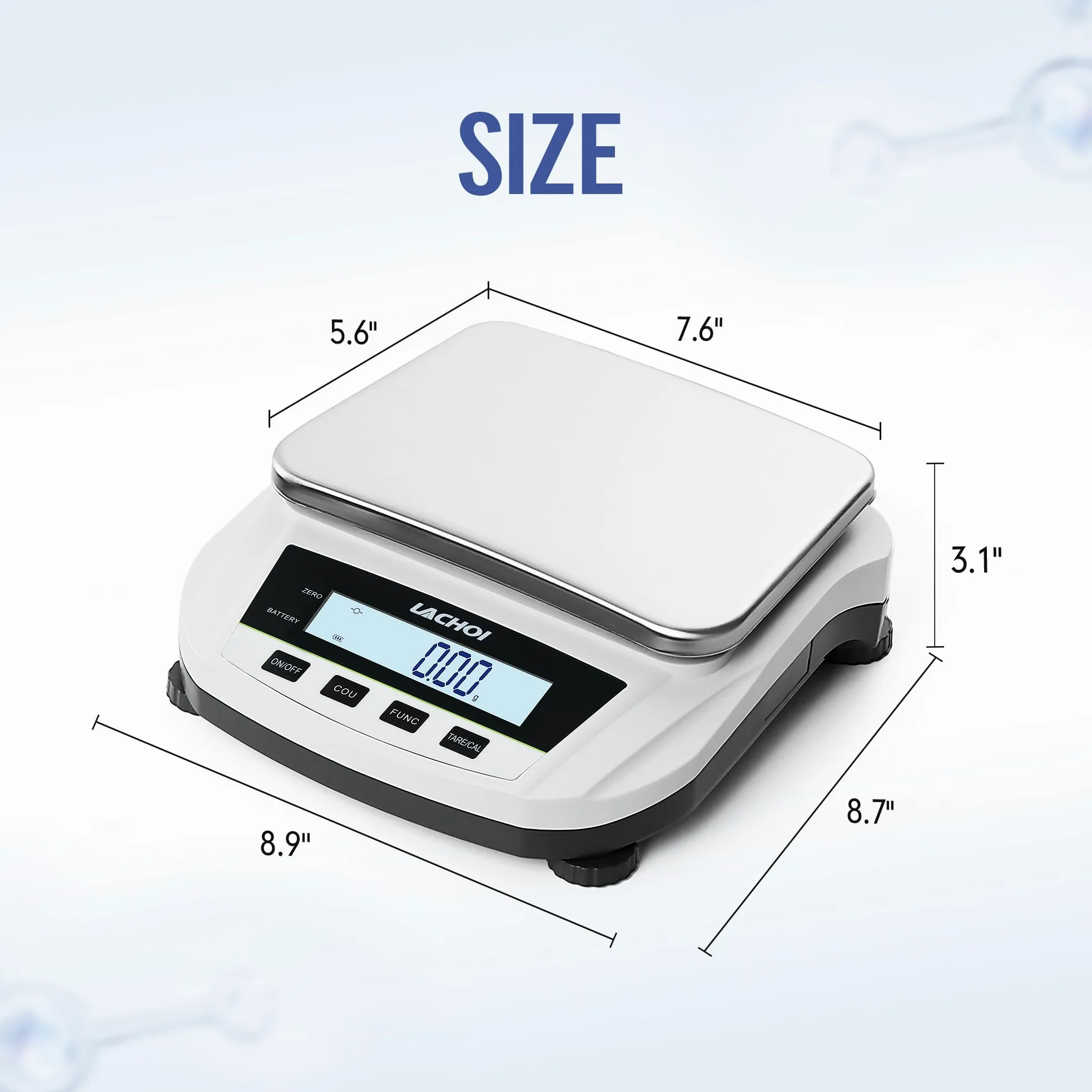 Balanza analítica de laboratorio de 5000 g x 0,01 g, báscula analítica de alta precisión, escala científica de joyería de precisión de 0,01 g (sin peso de prueba)