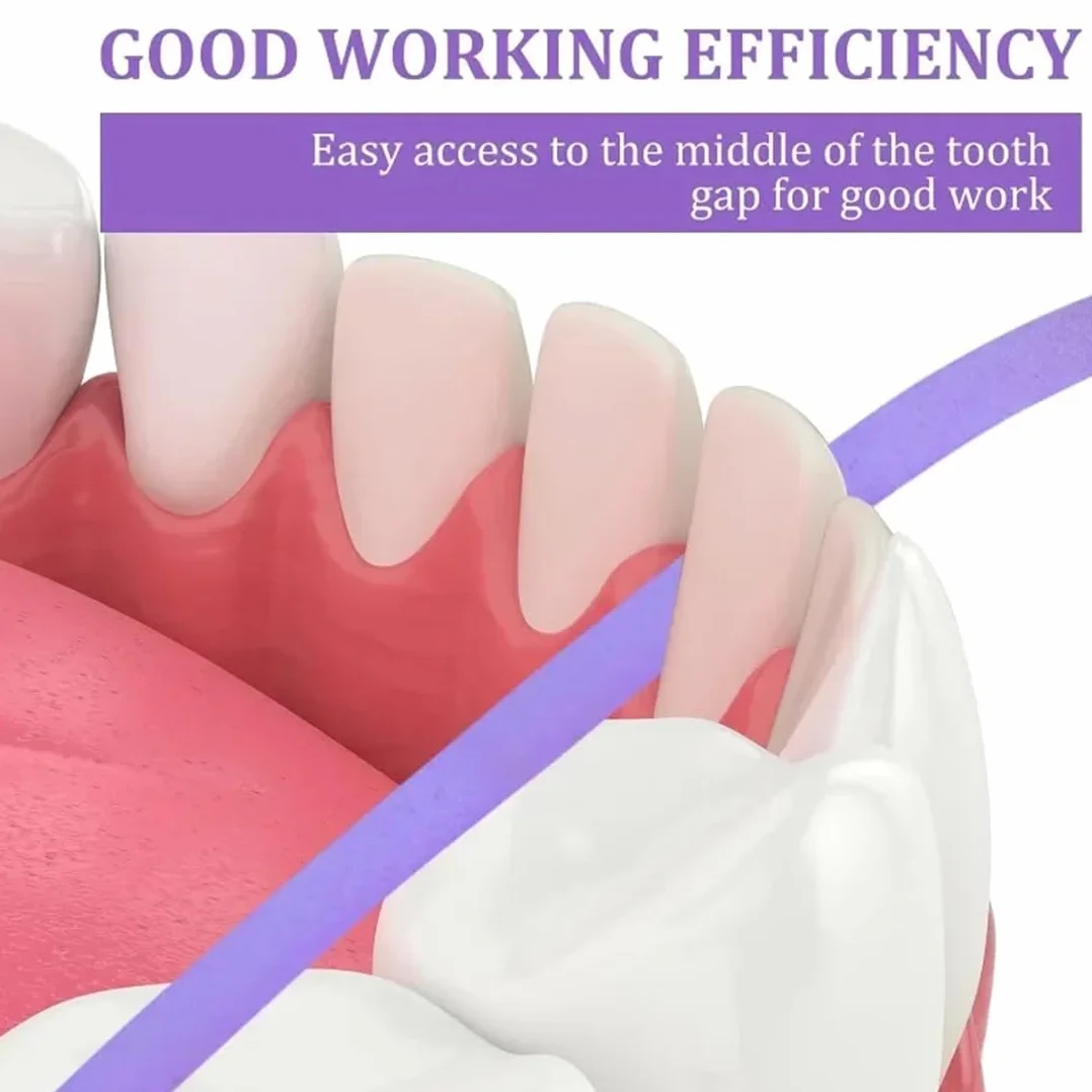 Tiras abrasivas interdentales papel de lija 20Um 30Um 50Um 6M*4Mm para dientes manchados