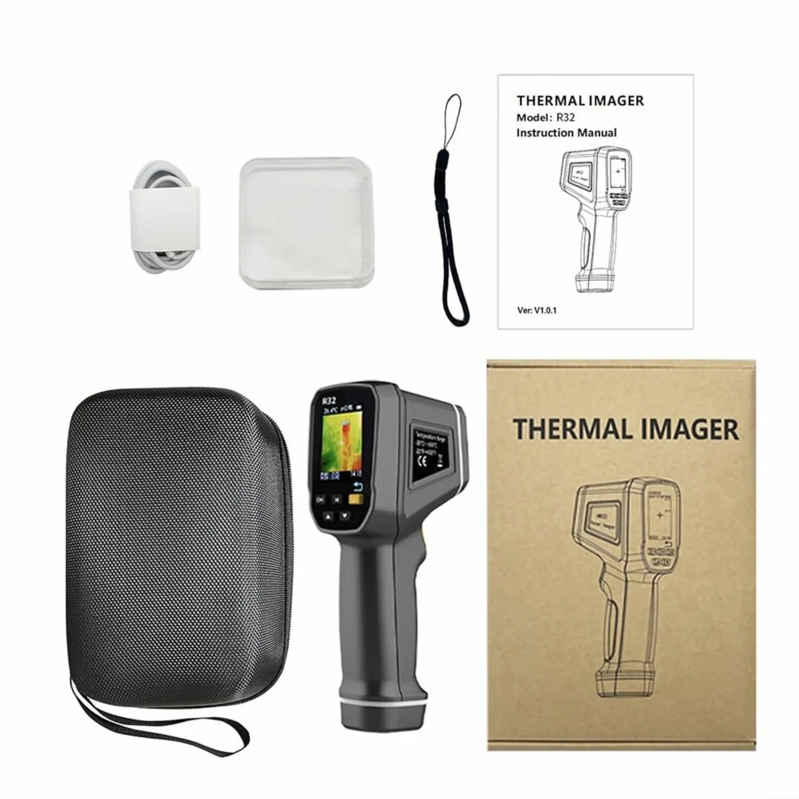 Cámara infrarroja de la toma de imágenes termal de mano, con la memoria recargable de la exhibición 8GB de la batería del USB para la detección termal de la falta