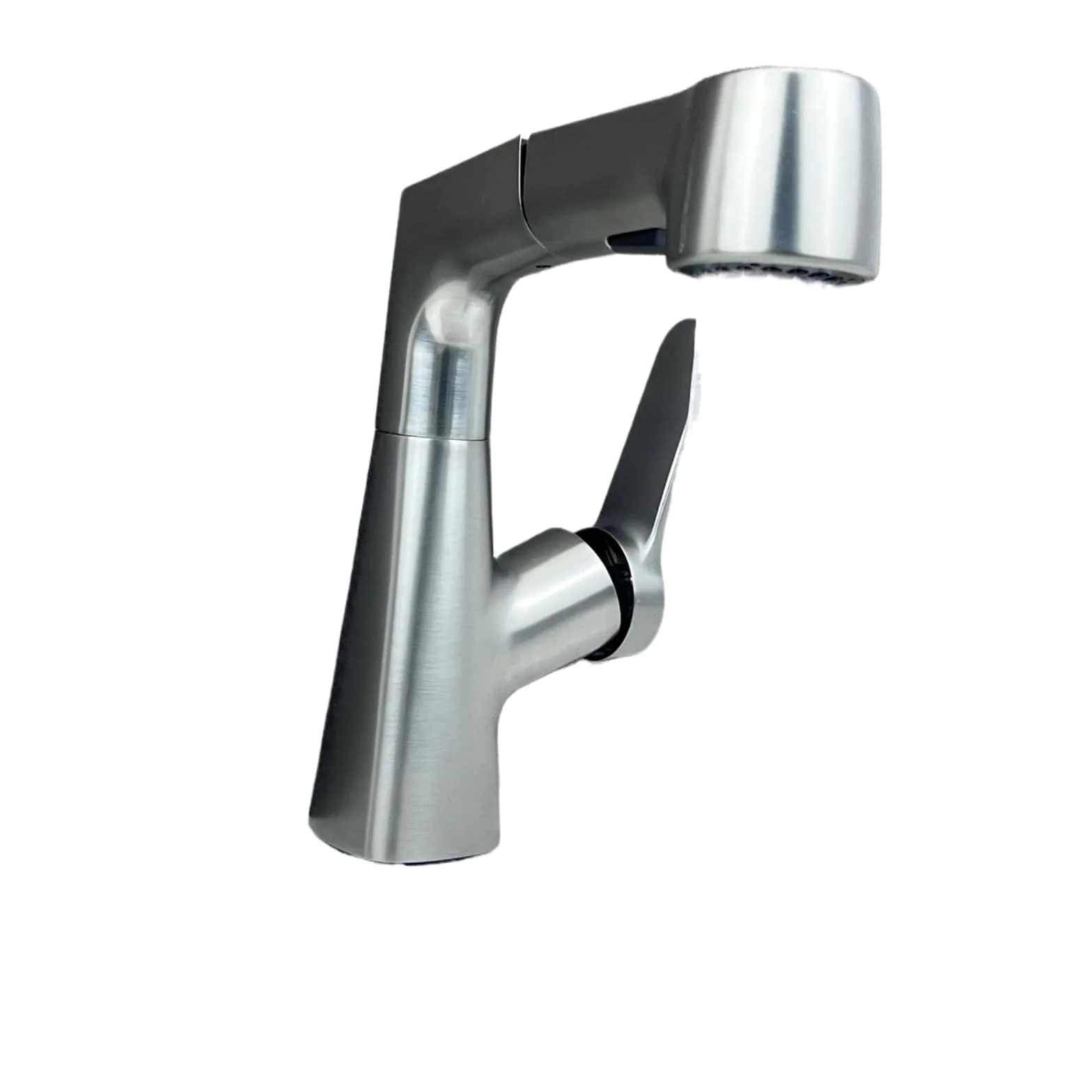 Grifo de lavabo extraíble con elevación de acero inoxidable, pistola, grifo giratorio universal multifunción, color gris y negro, frío y caliente