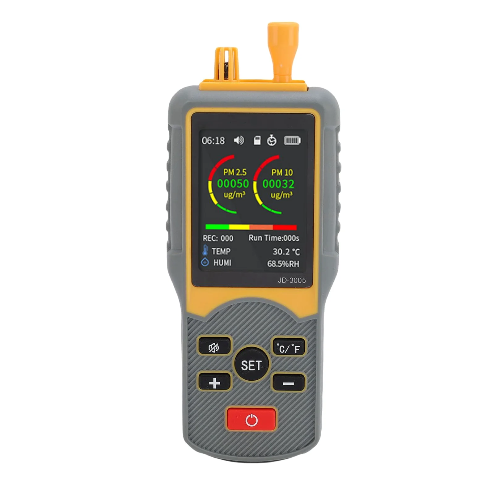 LICAEVEY Contador de Partículas de Polvo, Detector de Calidad del Aire Portátil con Modo de Pesaje de Conteo de 5 Canales, Conteo de Partículas PM2.5 PM10 0.3um 2.5um 10um para Taller de Fábrica