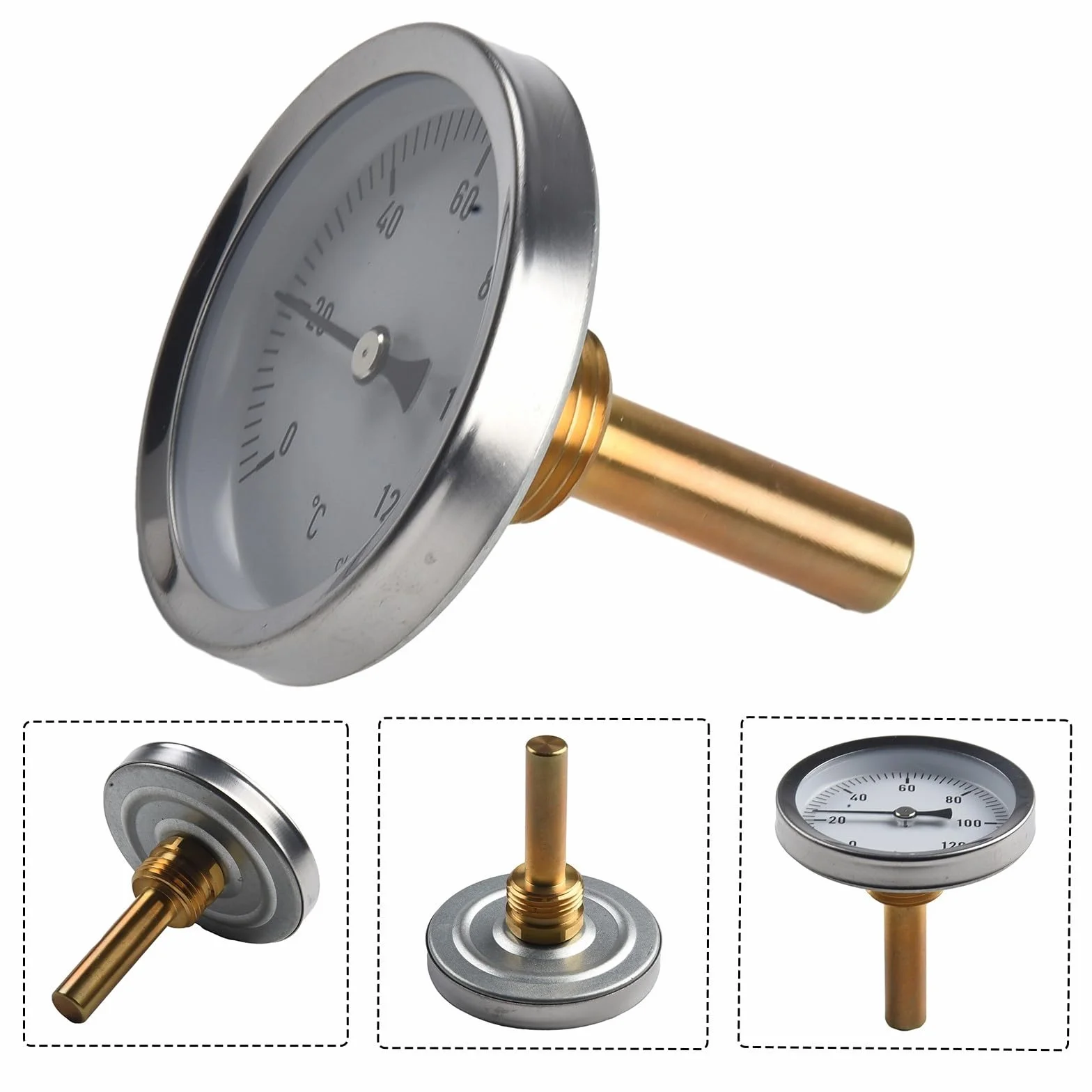 Medidor de diámetro 63 mm termómetro DIAL 0-120 °C para tanque aceite calefacción tubería agua caliente