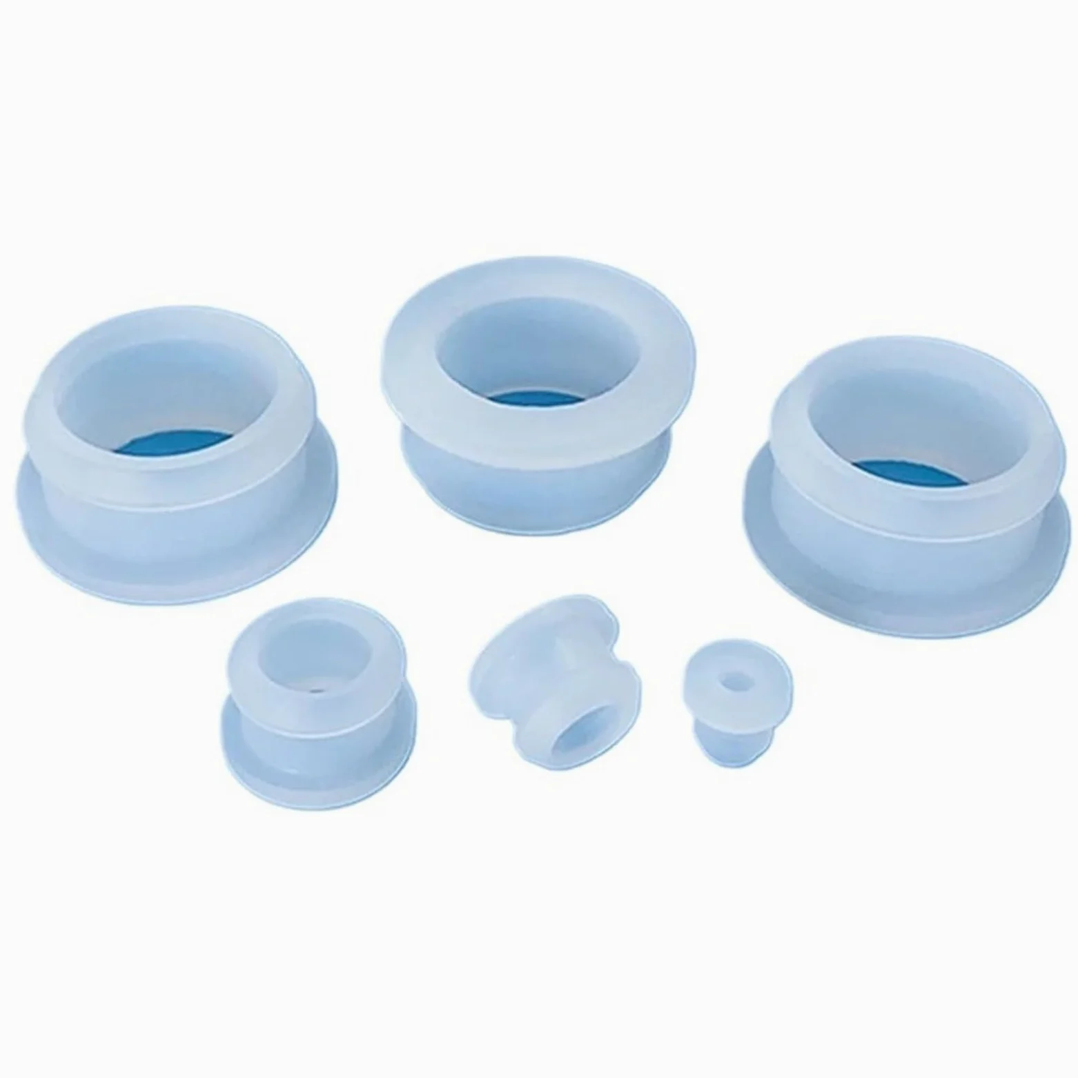 Tapones de orificio a presión de silicona transparente, tapas extremo y juntas tóricas huecas para sellado(30pcs,A 25mm (E 20mm))