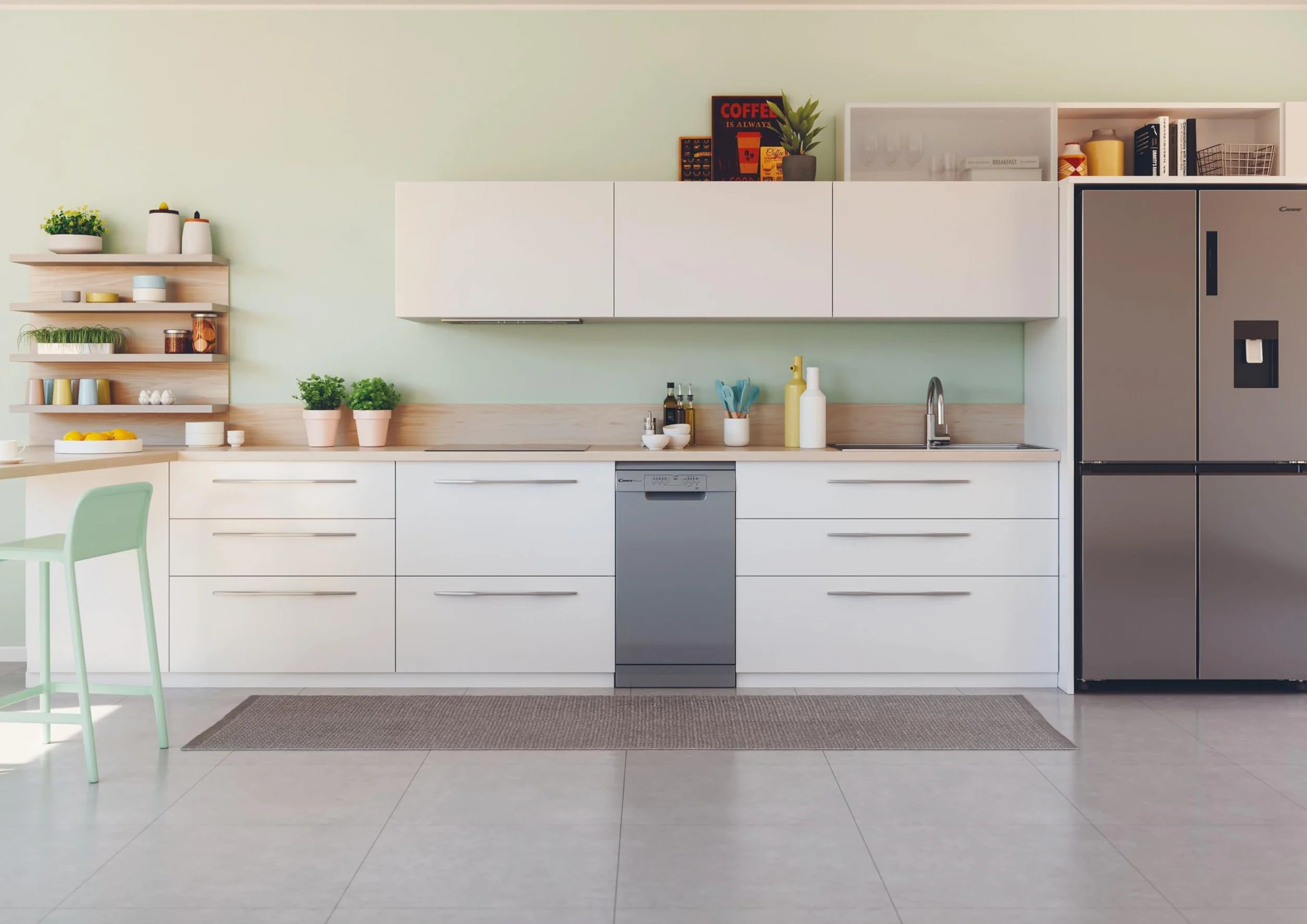 Candy Brava CDPH 2L1049S Lavavajillas 45 cm 10 Servicios 5 Programas Inicio Diferido 49dB Inox