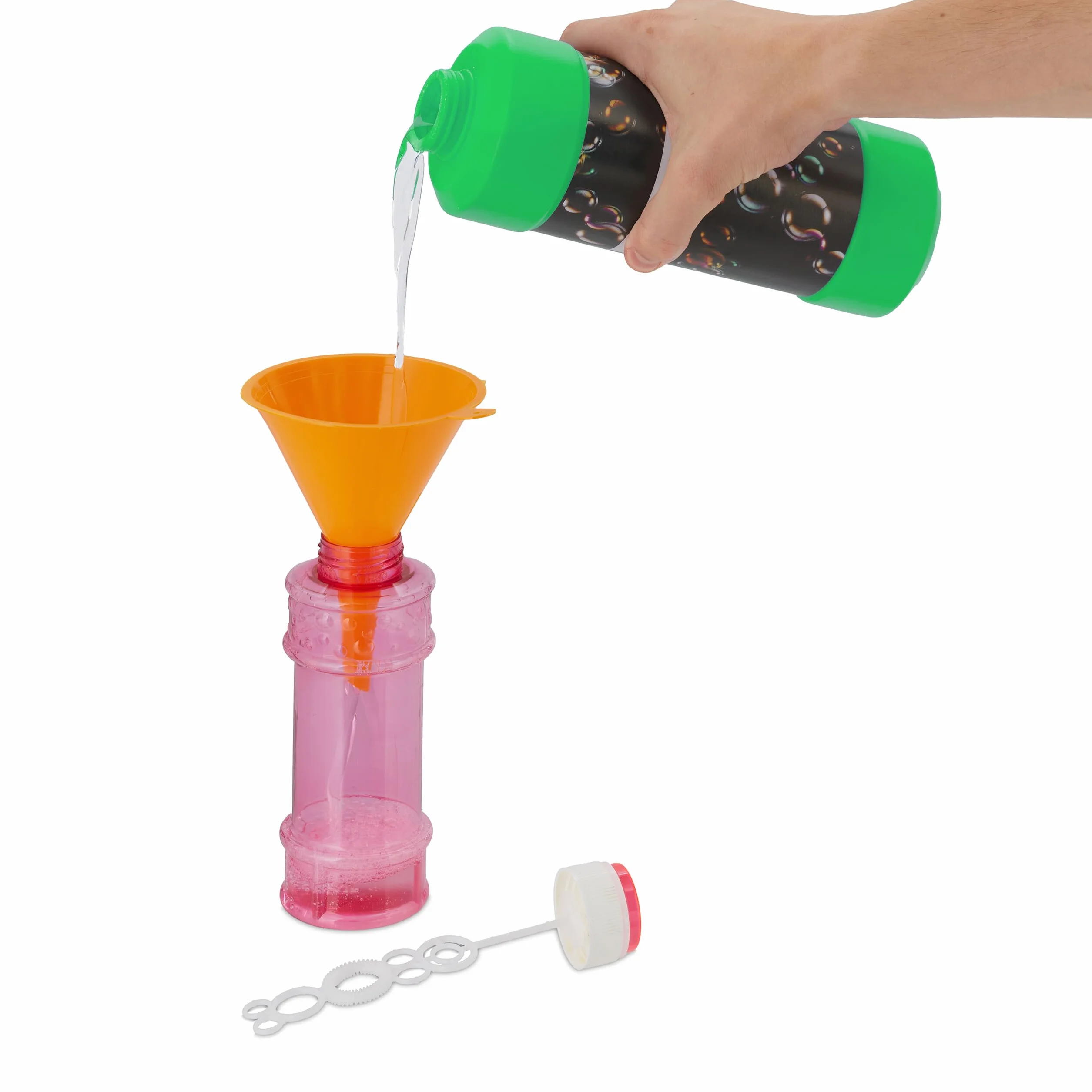 Relaxdays Botellas de Líquido Burbujas de Recambio Set 2 1 L Máquinas de Pompas Verde