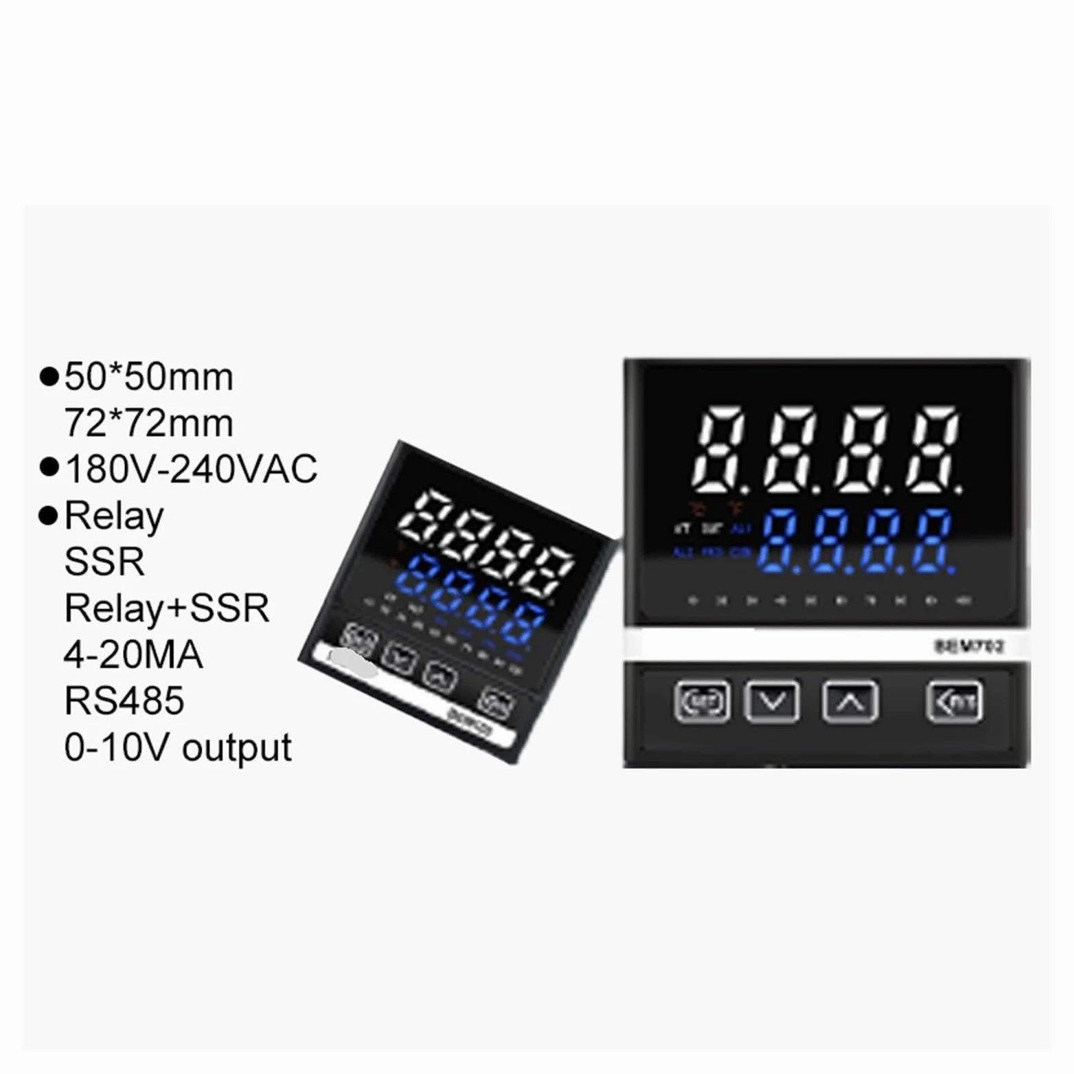 Controlador de temperatura PID BEM702-K320 PID V Pantalla digital Entrada universal 4-20 mA/RS485/0-10 V Salida Relé de estado sólido Alarma dual