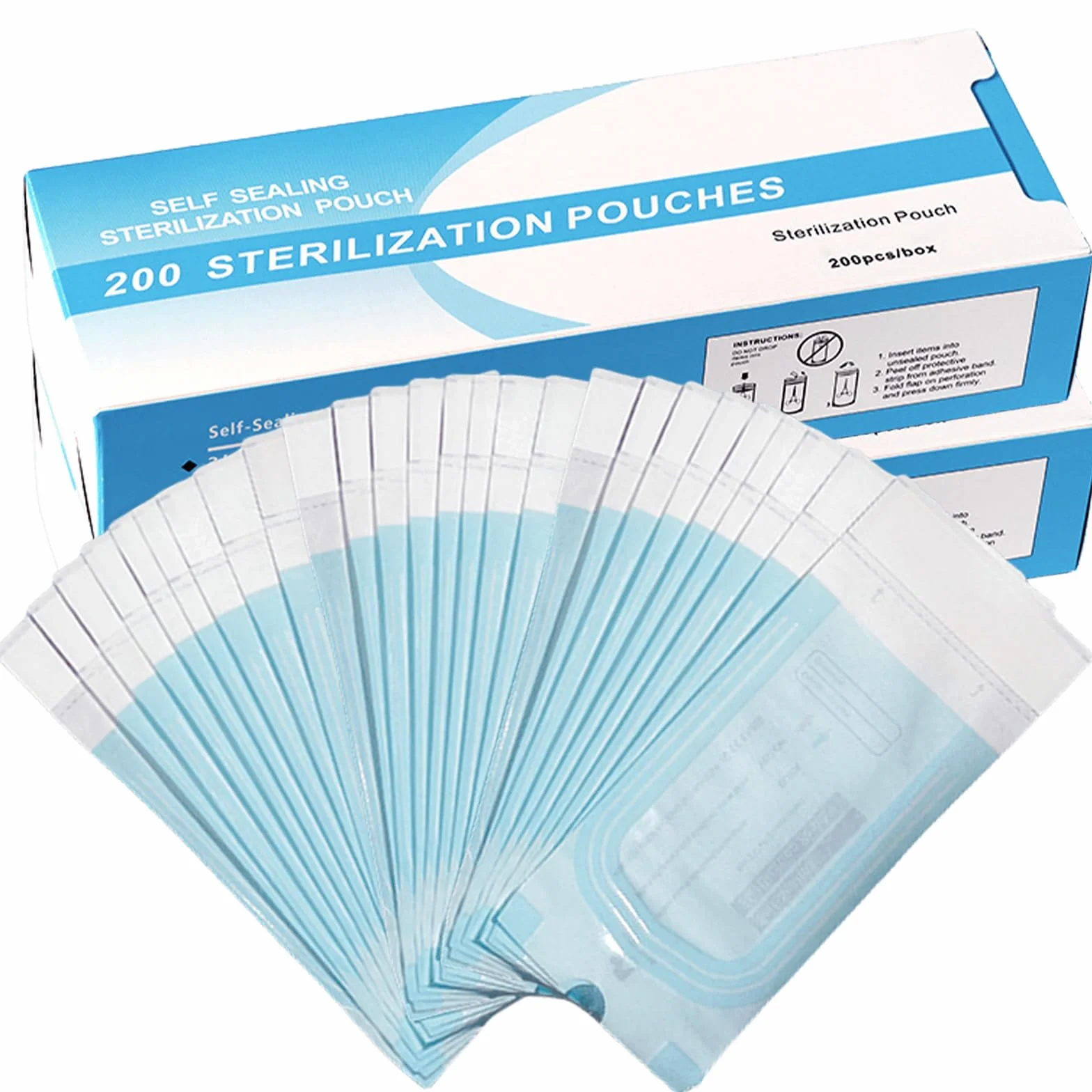 Bolsas de esterilización desechables autoadhesivas 135 x 260 mm para herramientas dentales tatuajes manicura