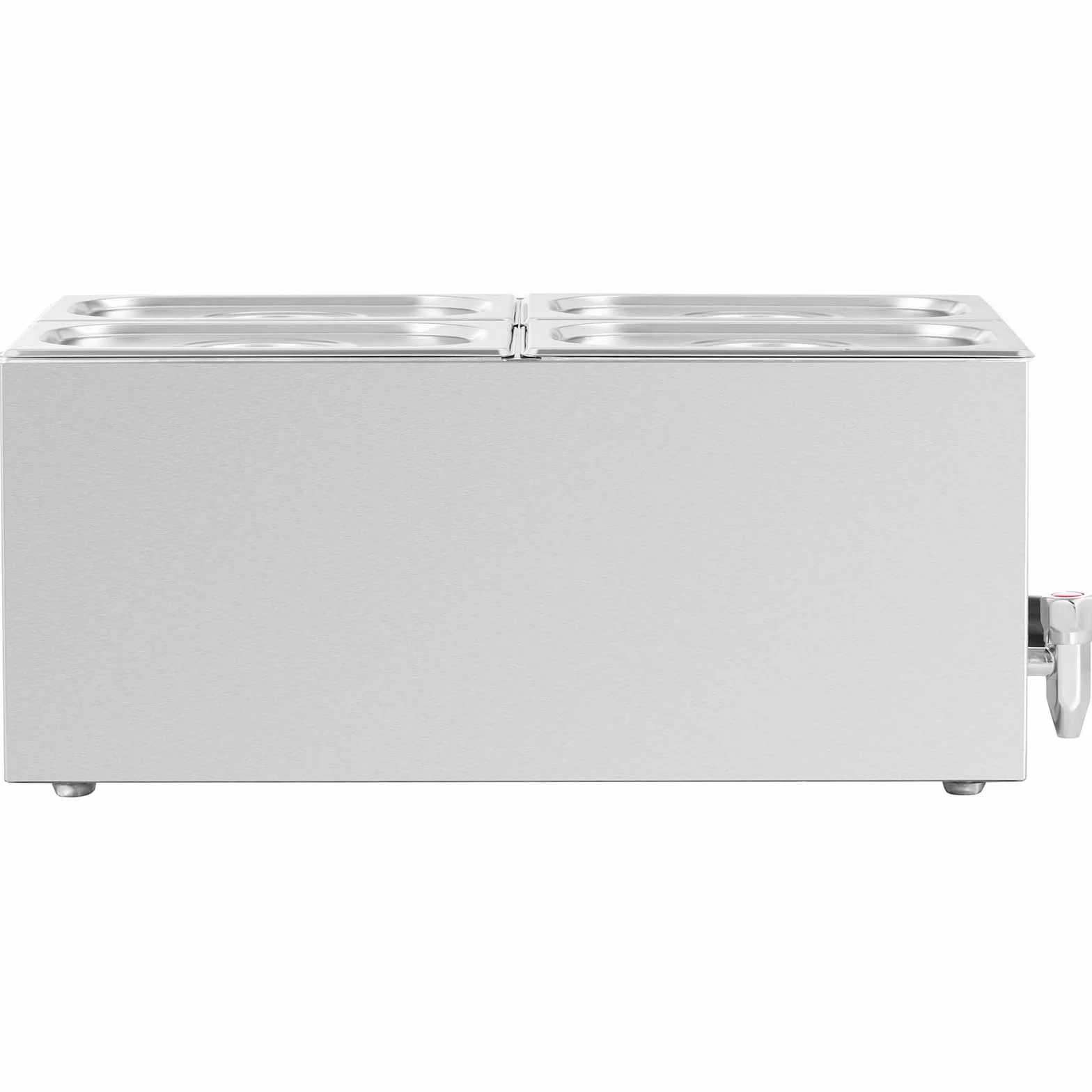 Royal Catering Baño María Profesional para Hostelería RCBM_GN1/4 (Potencia: 600 W, Cantidad de contenedores GN: 4, Volumen total: 4 x 4 L)