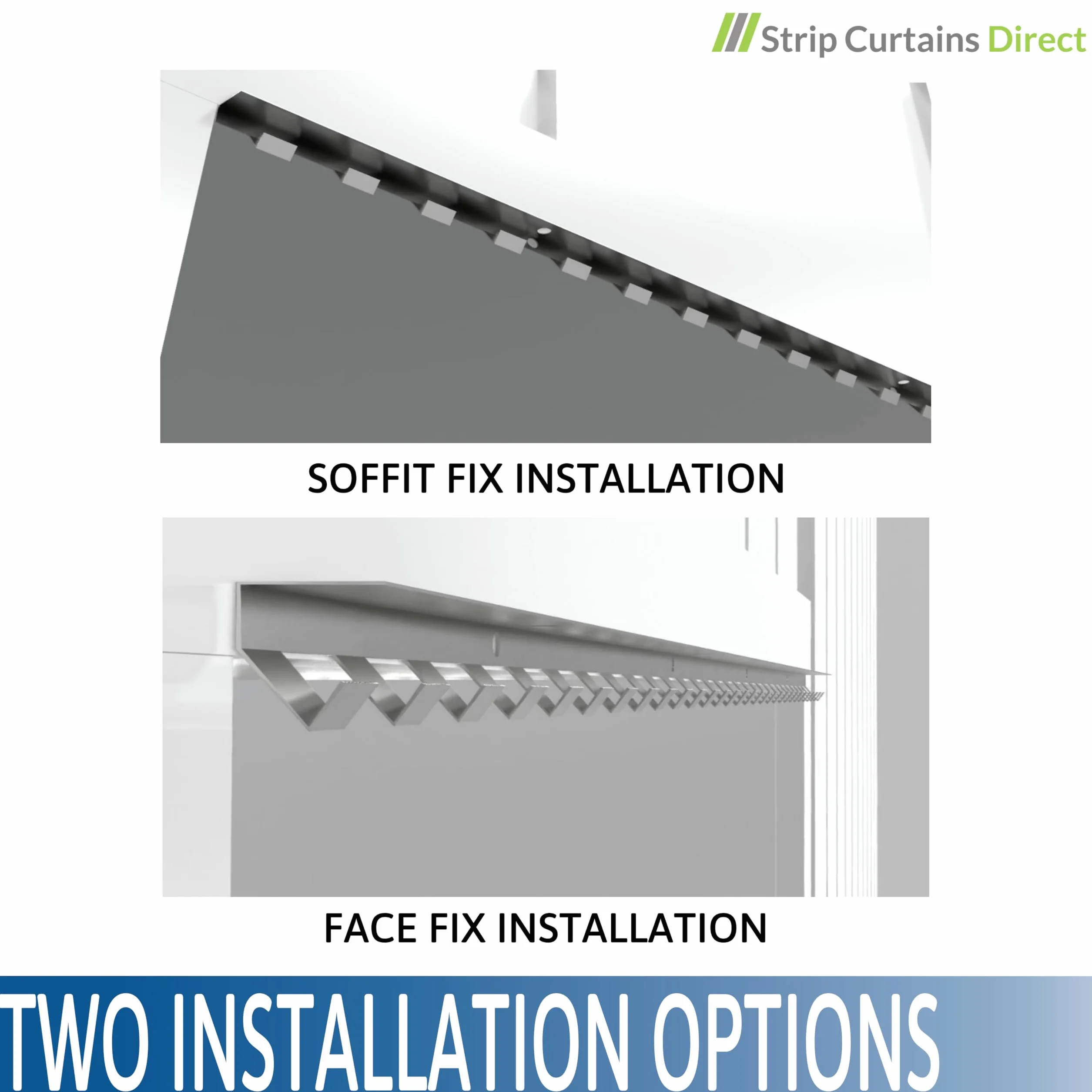 SCD Cortinas De Tiras PVC Industriales Kit Completo para Puertas Y Cámaras Frigoríficas (1m x 2m) - Cortina Transparente 200mm x 2mm Sin Ftalatos para Almacenes Y Carnicerías, Cámara Frigorífica