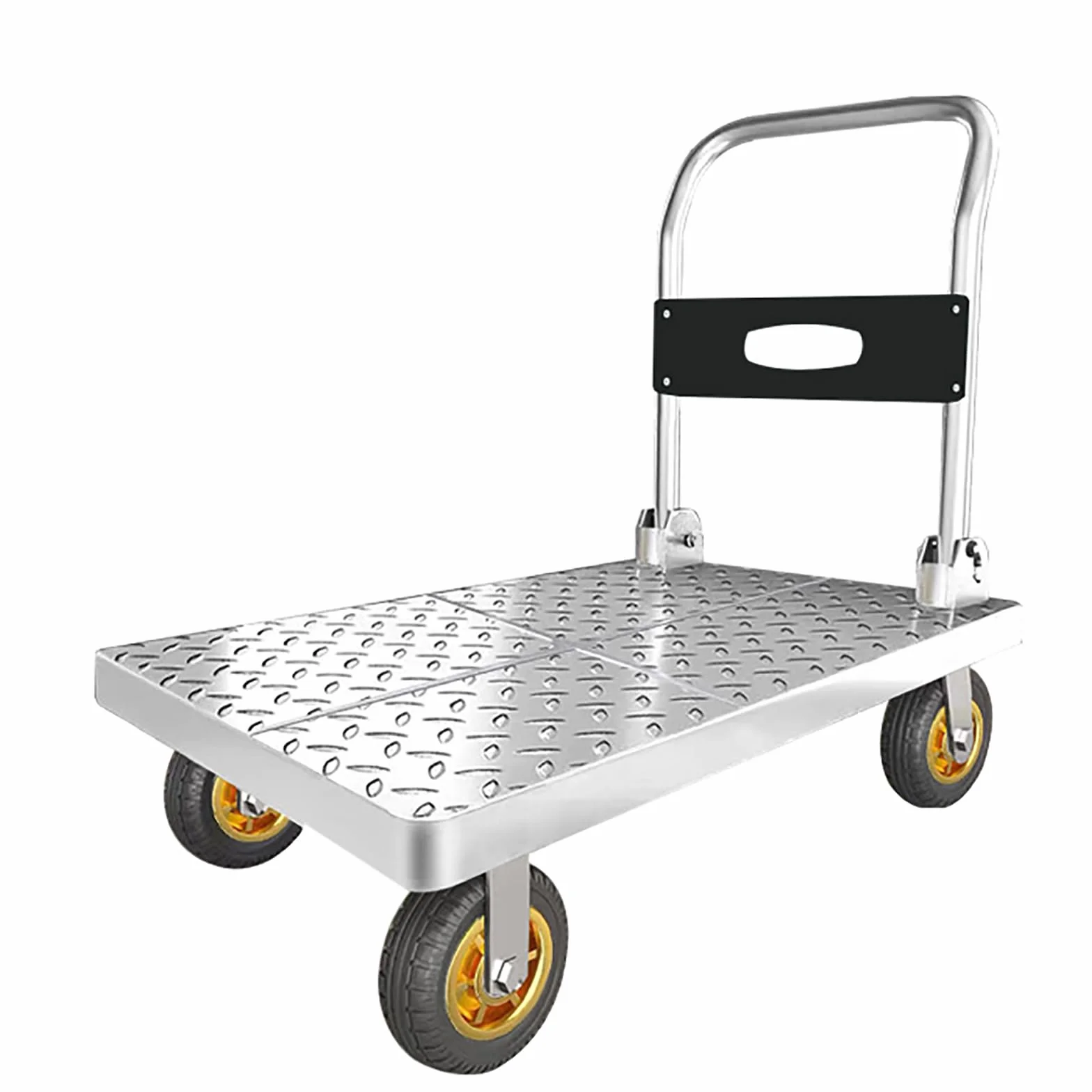 Carro De Plataforma De Servicio Pesado Con Tapetes De Goma Y Ruedas De Goma Tpr, Plataforma Rodante De Acero Con Capacidad De 300 Kg, Carro De Plataforma Con Plataforma De 60*38(Size:60*38,Color:A)