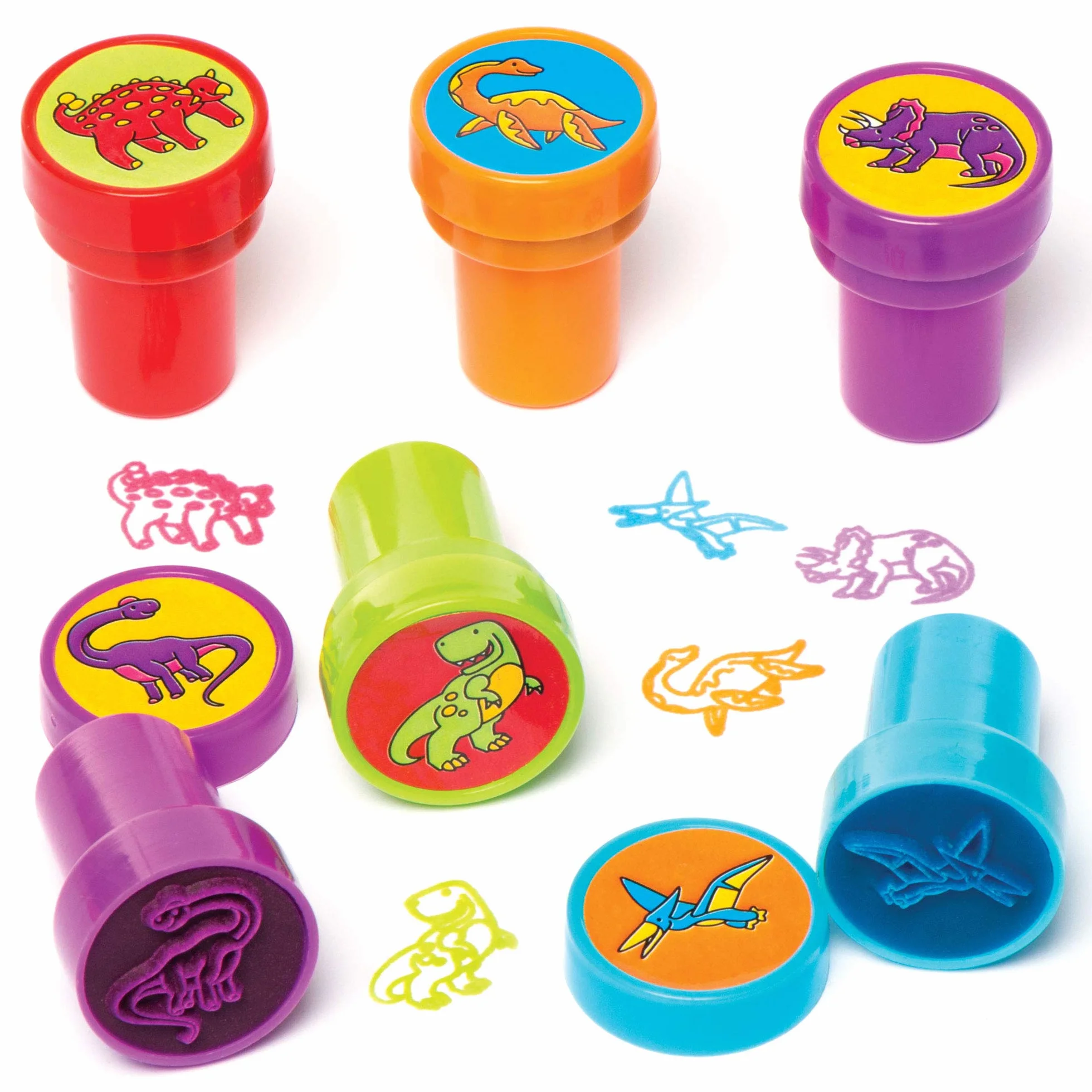 Baker Ross Estampadores Autoadhesivos de Dinosaurio para Manualidades Juguetes para Niños, Paquete de 10, 20 mm