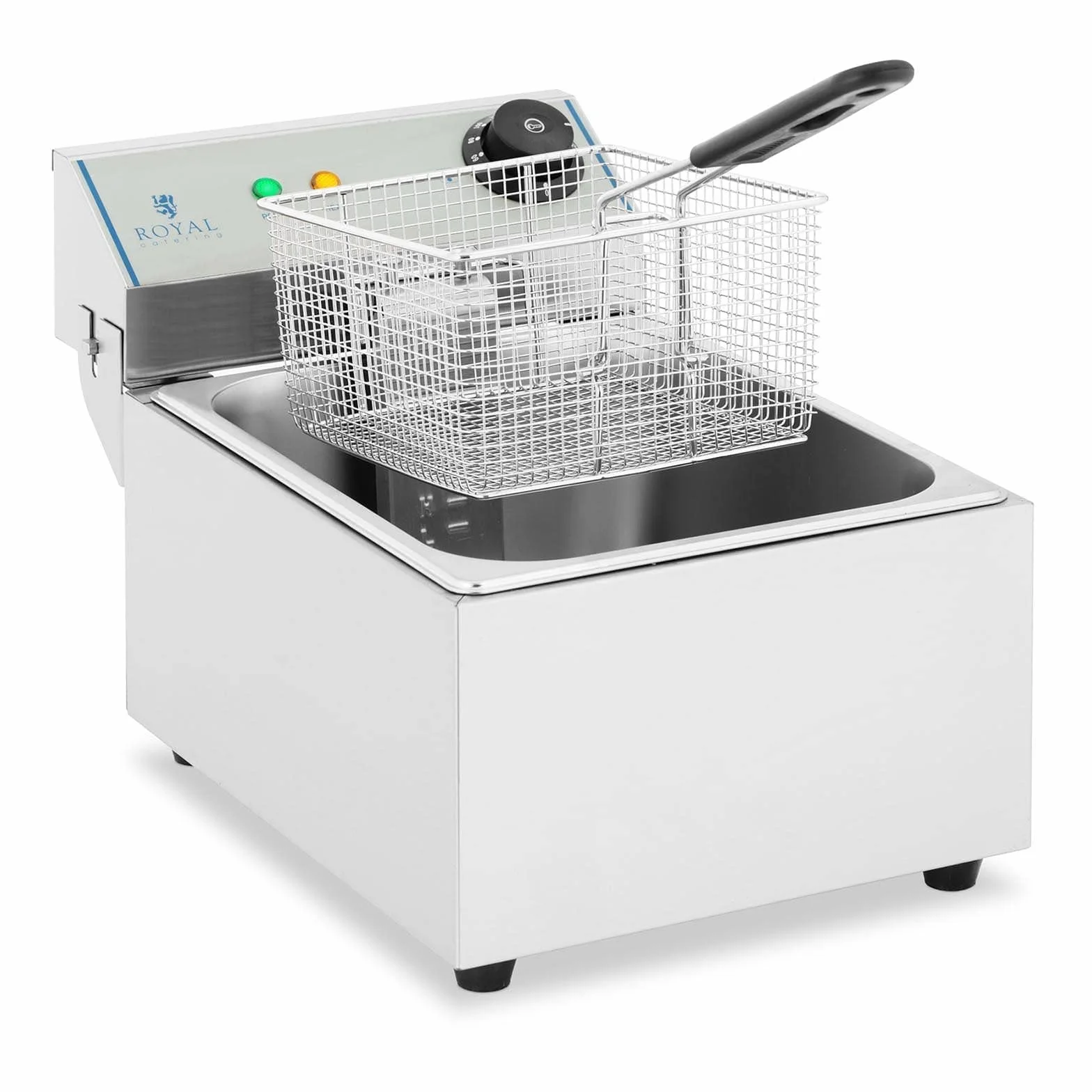 Royal Catering Freidora Electrica Profesional Rcef-10Ey-Eco (10 Litros, 3.200 W, 230 V, Acero Inoxidable)
