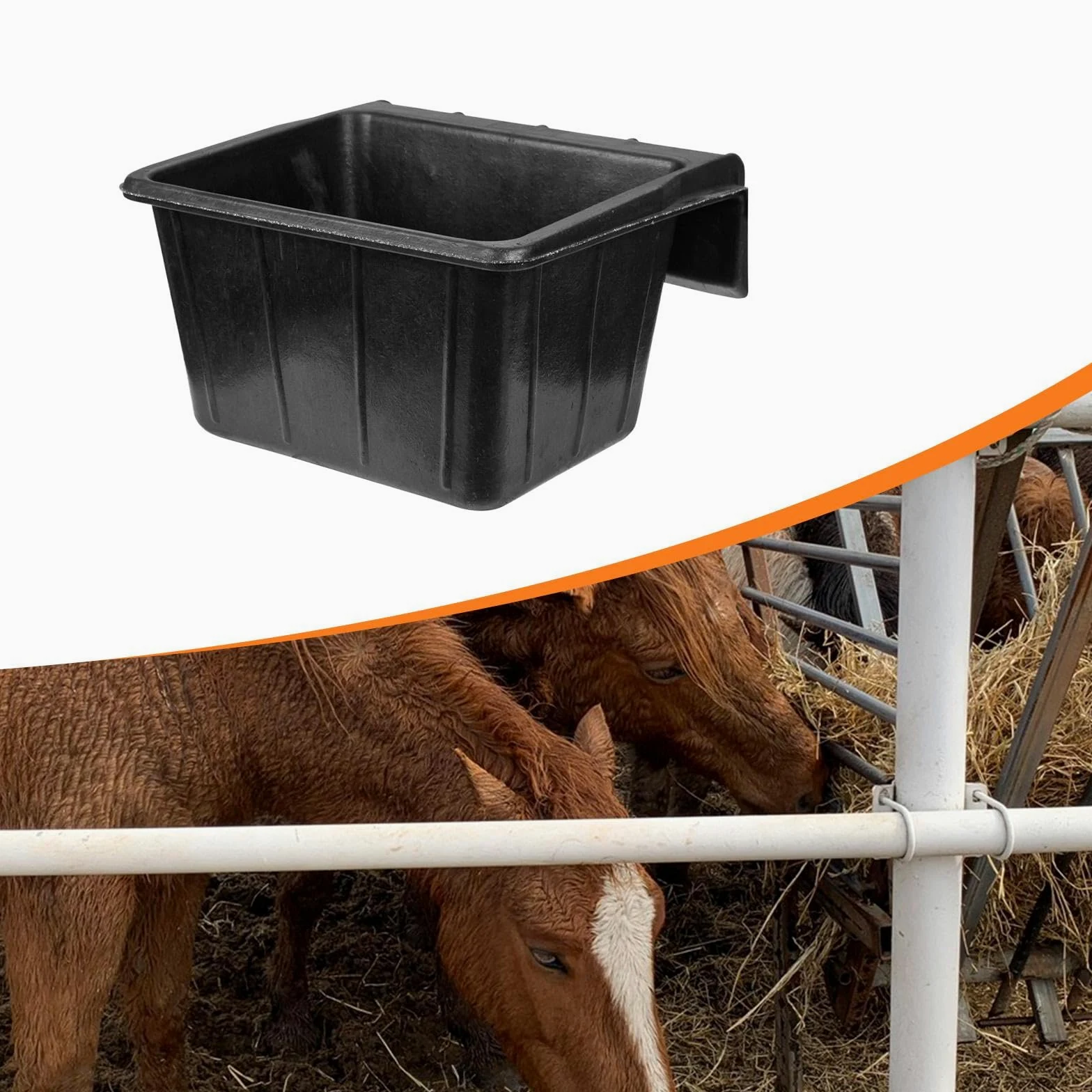 Comedero de Goma para Caballos, Cerca, Cubo de Alimentación para Establos, Ganado Y Ciervos