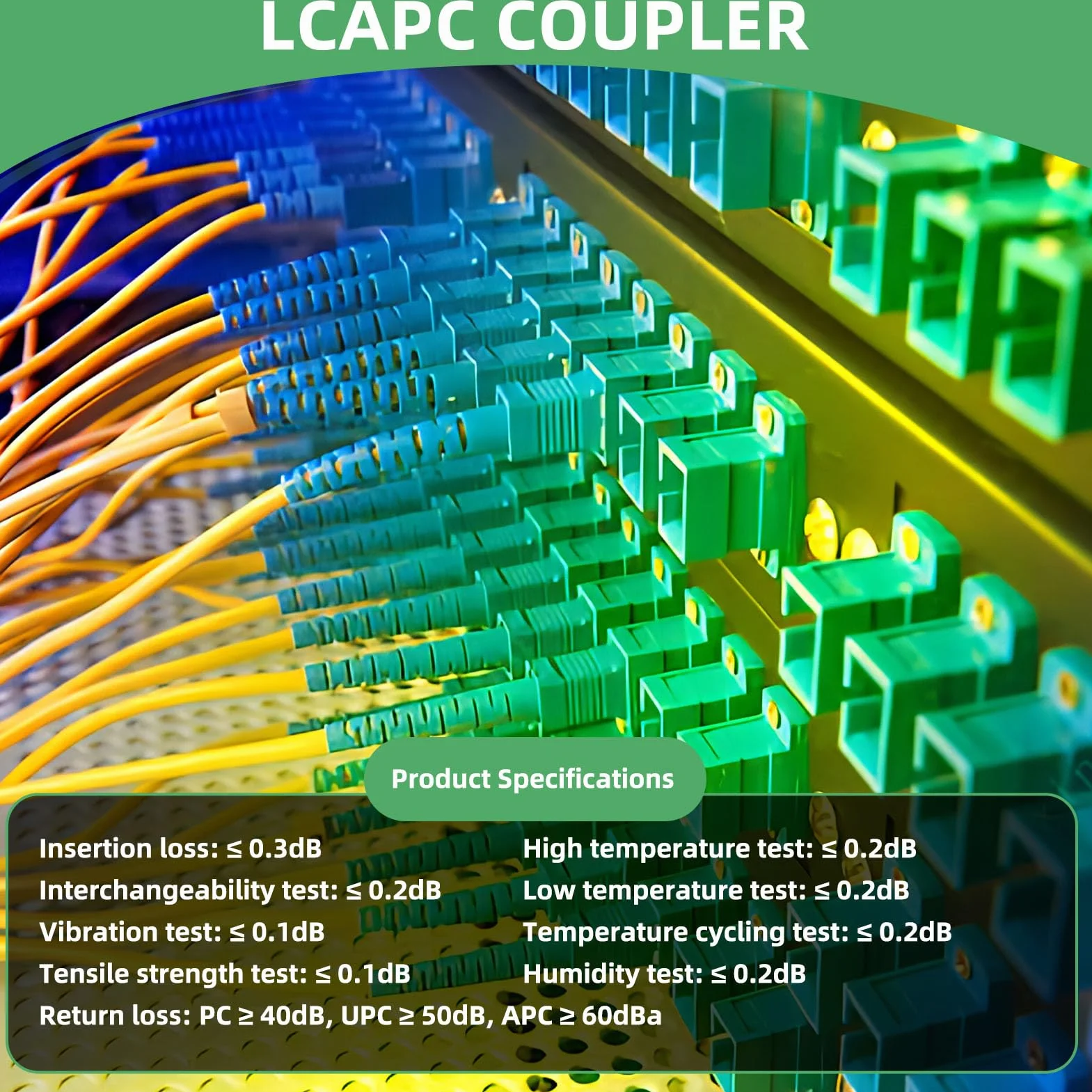 Adaptador de Fibra Óptica LC/APC Monomodo Simplex Pack de 8
