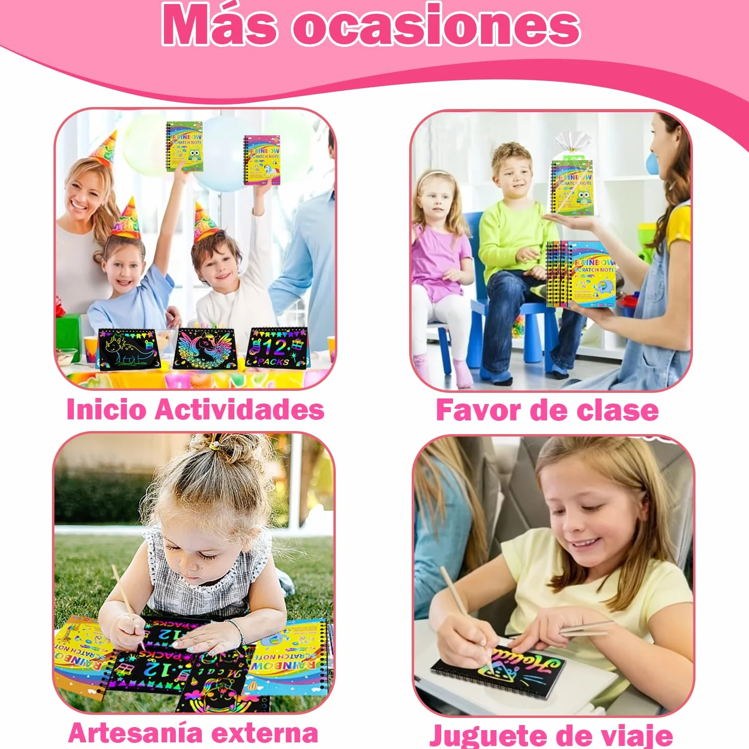 Scratch Art Manualidades Niños, Regalos Cumpleaños Niños Colegio, Detalle Cumpleaños Infantil
