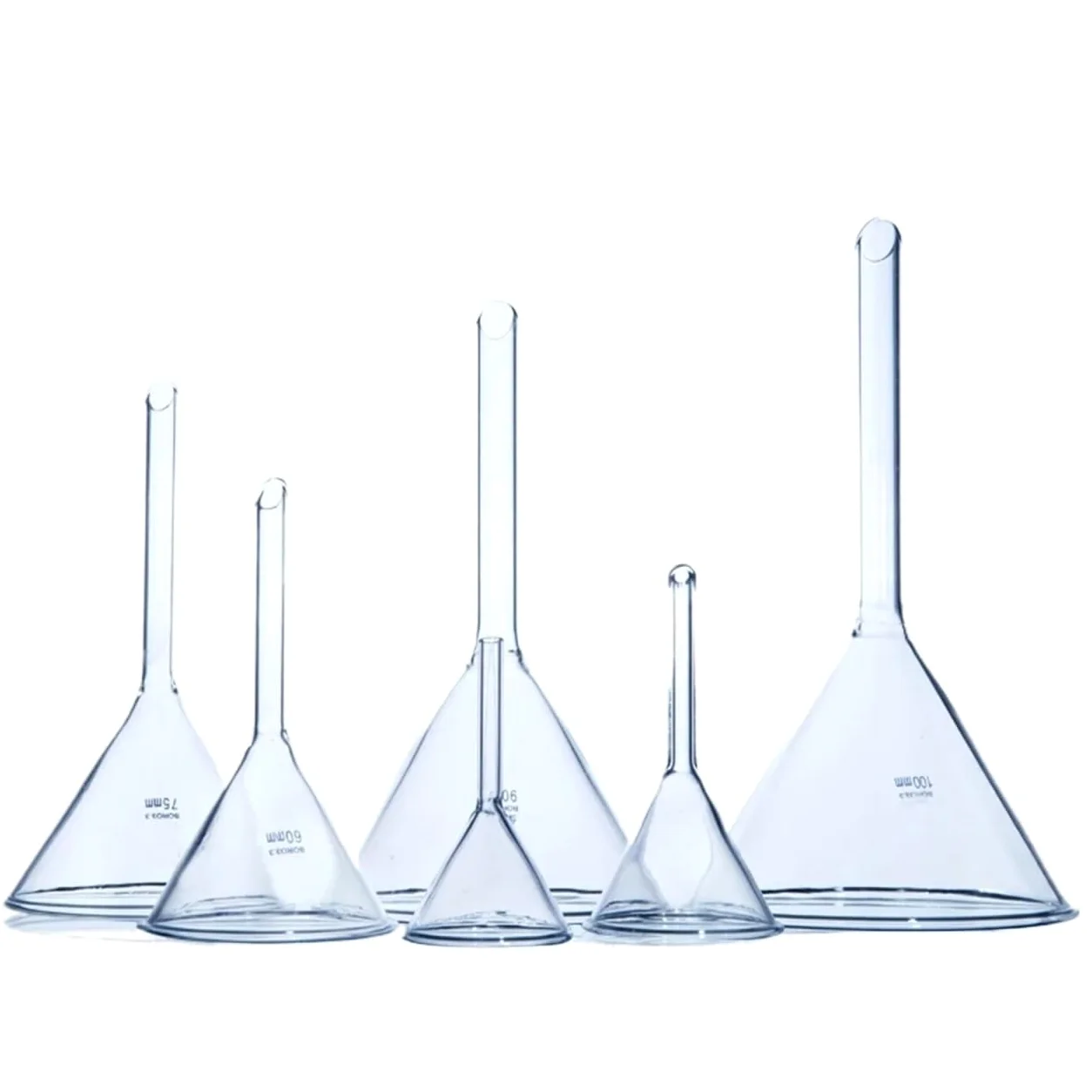 Matraz Erlenmeyer Erlenmeyer Graduado, Embudo de Vidrio Triangular de Laboratorio Embudo de Vidrio de borosilicato Engrosado(75mm)