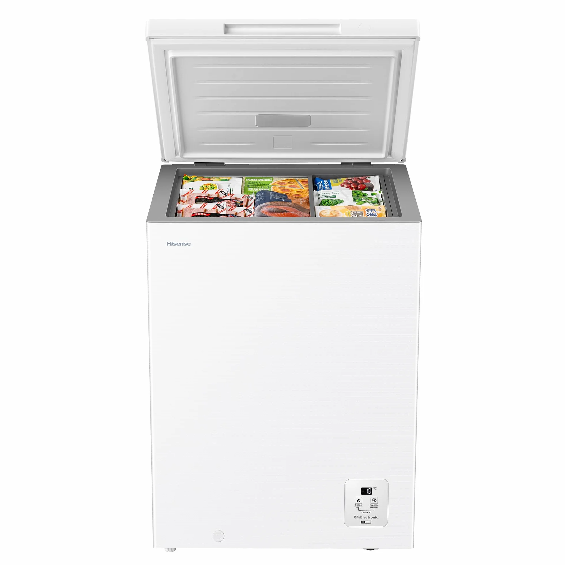 Hisense Arcón Congelador Horizontal 141L 86cm Congelación 360° Convertible Control Electrónico Freezer Protect Blanco