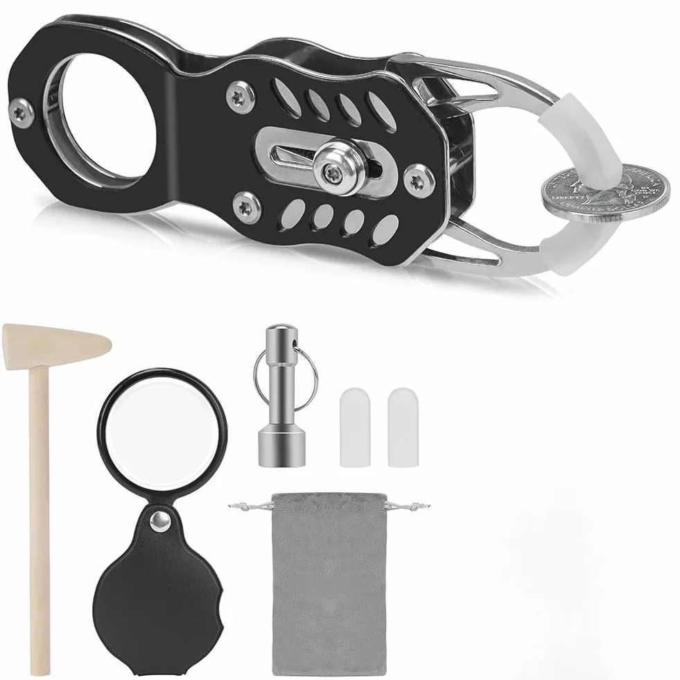 Kit probador de monedas portátil con autenticación de frecuencia resonante y calibradores de precisión