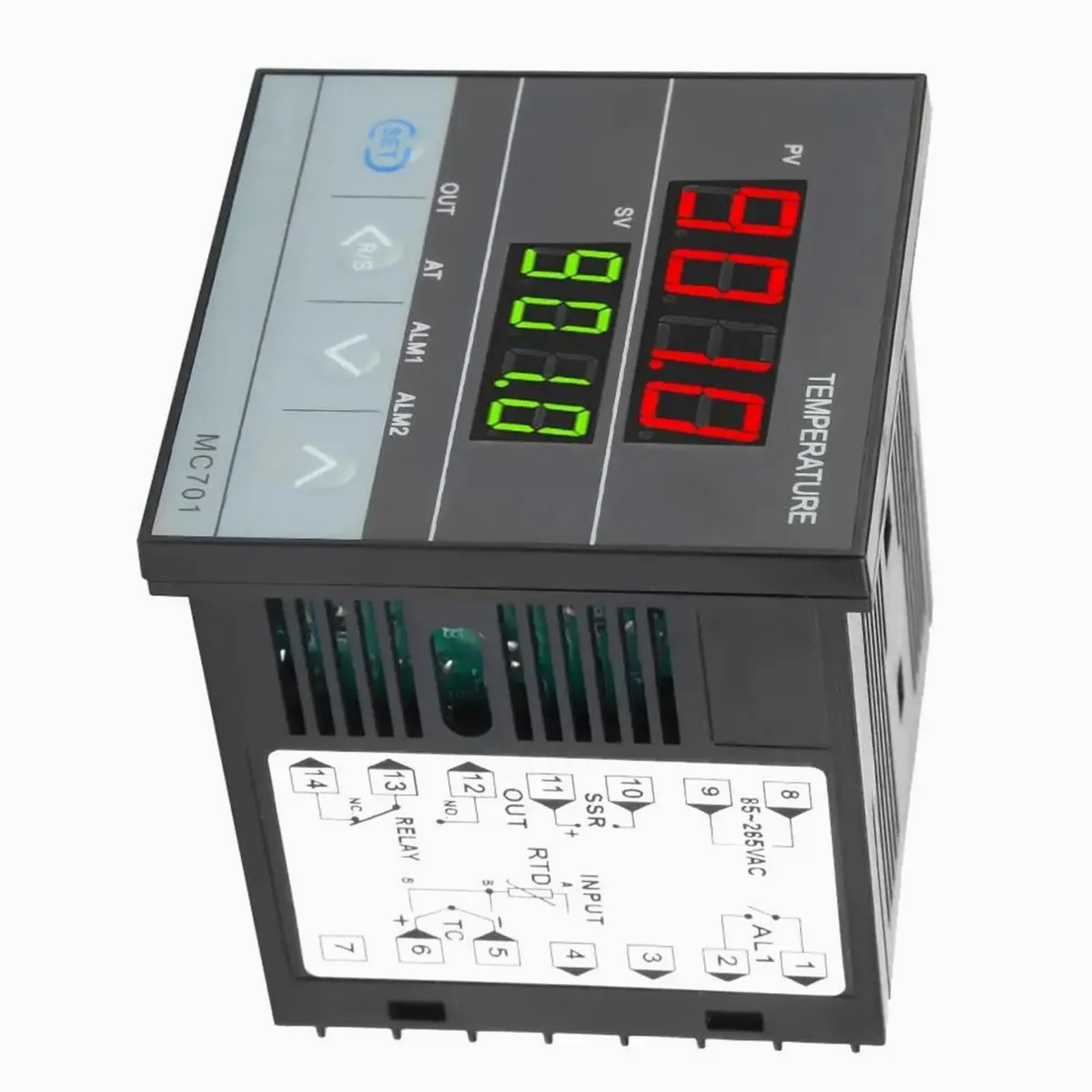 Controlador de temperatura PID digital MC701, termopar K, entrada PT100, relé, salida SSR, instrumento termorregulador.