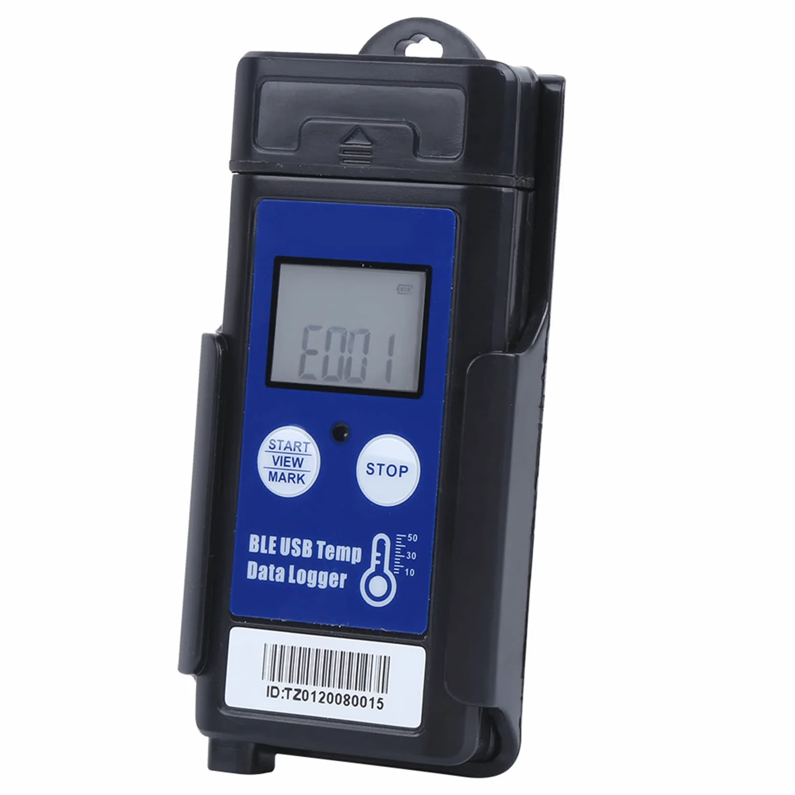 Registrador y registrador de datos de temperatura USB - Monitor portátil con sensor termistor externo - Rango -60 a 120 Celsius - Compatible con Bluetooth para transporte en