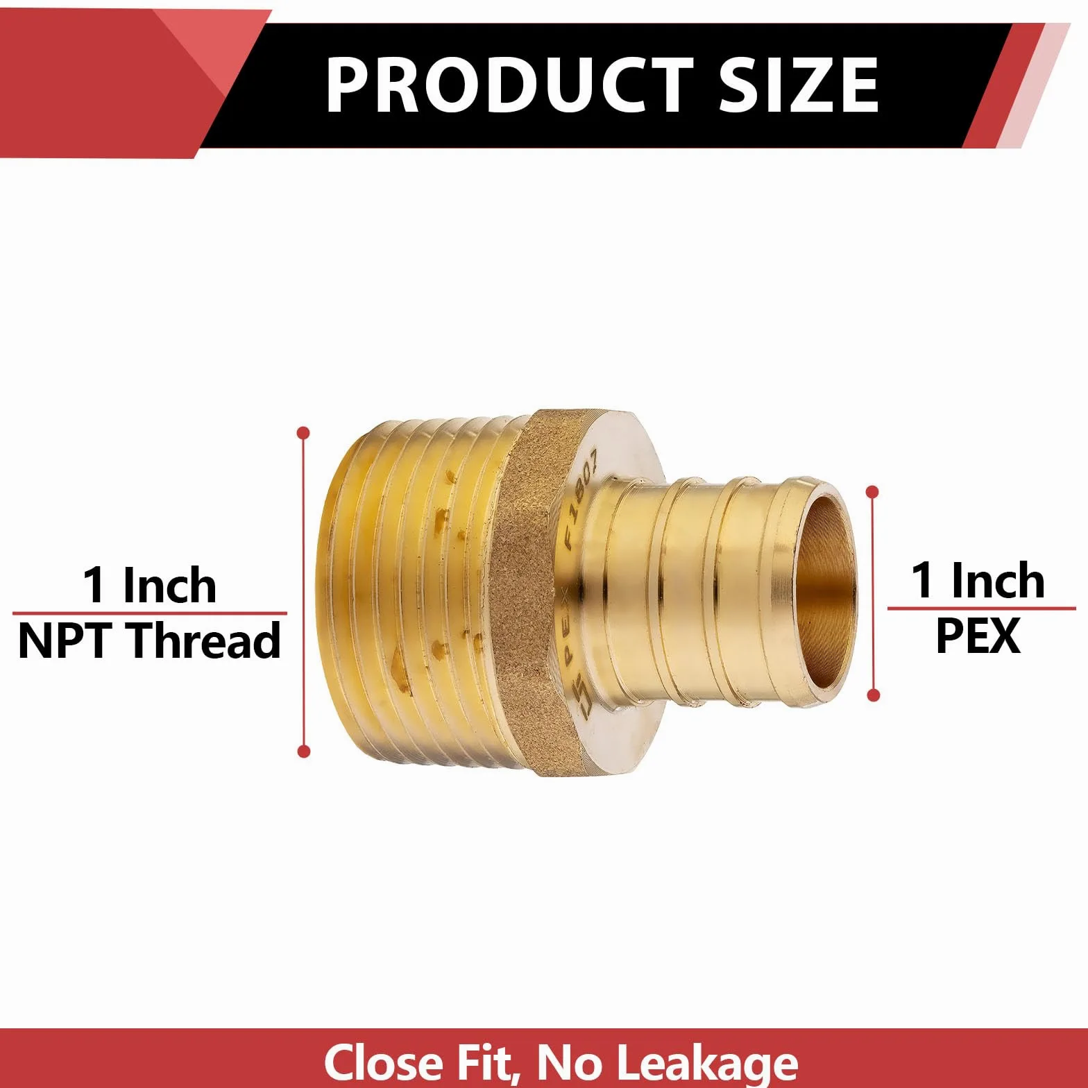 EFIELD PEX - Adaptador macho NPT de 1 pulgada x 1 pulgada (sin plomo), 5 piezas (5 unidades)