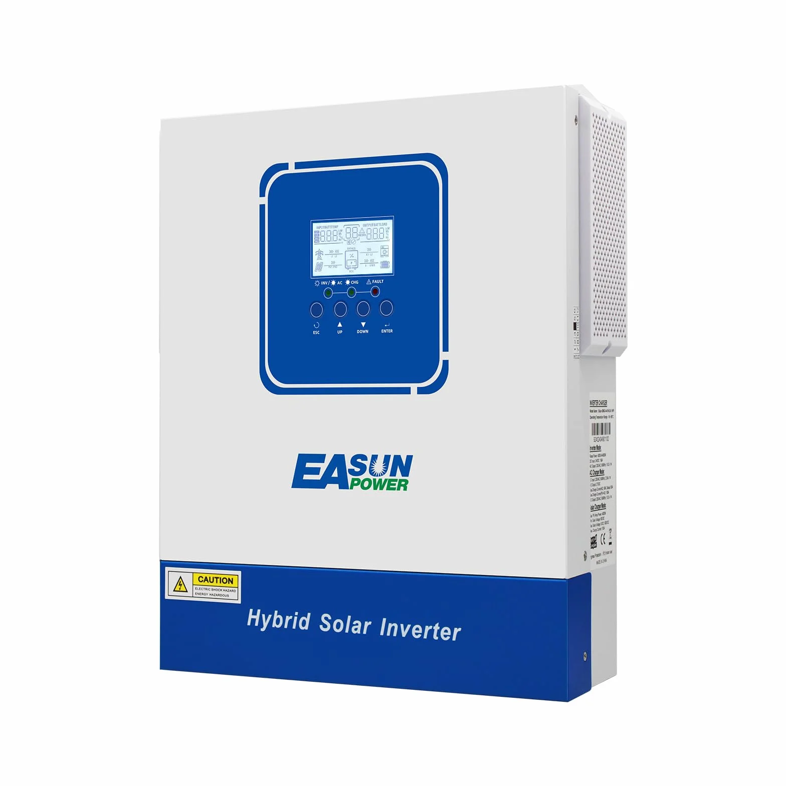 POWLAND Inversor híbrido 2000W, Independiente de Red, CC 12V a CA 230V, PV 900 W 30-160 VDC, para baterías de Plomo y Litio 12 V, con módulo WiFi