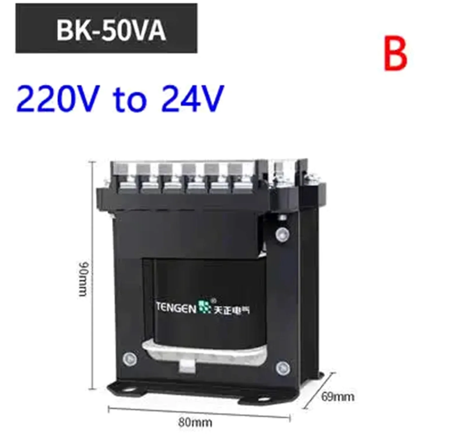 Transformador de aislamiento monofásico BK 220 V variable 220 V equipo eléctrico fuente de alimentación de aislamiento antichoque(B)