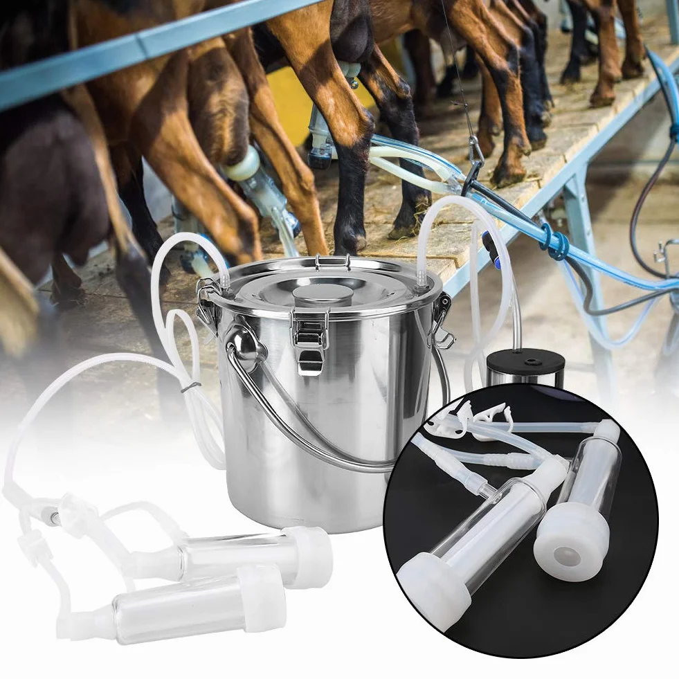 Akozon Ordeñadora eléctrica Kit de ordeño con Bomba de succión Directa Ordeñadora eléctrica doméstica de Vacas y Cabras de 5L con Bomba de succión Directa de ((para ovejas) (Reglamento